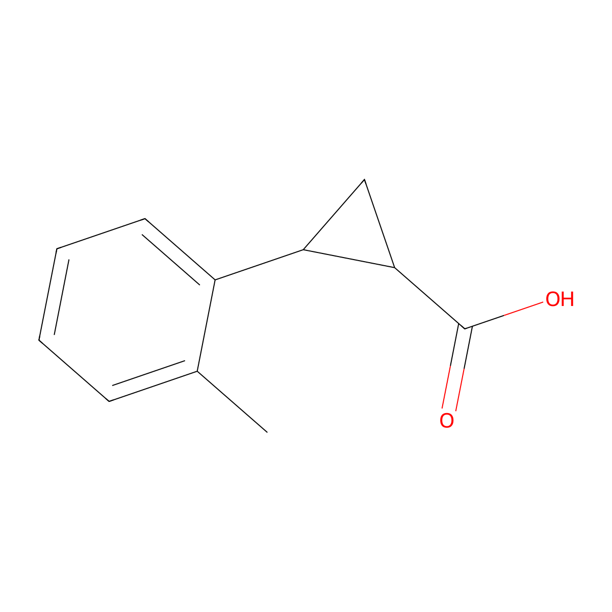 2-(2-Methylphenyl)cyclopropane-1-carboxylic acid molecular structure, CAS 1048919-52-3