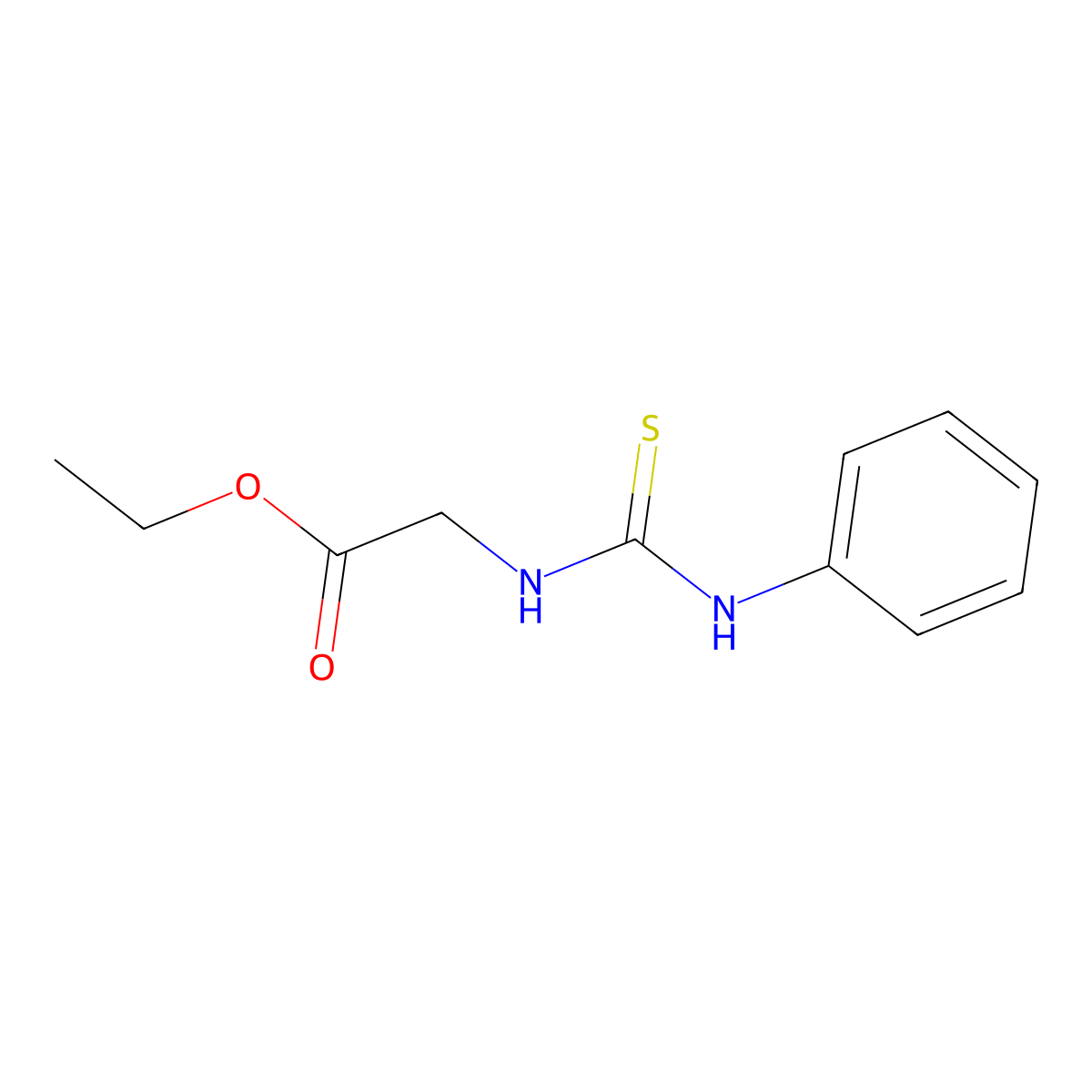 Ethyl N-(phenylcarbamothioyl)glycinate molecular structure, CAS 104892-41-3