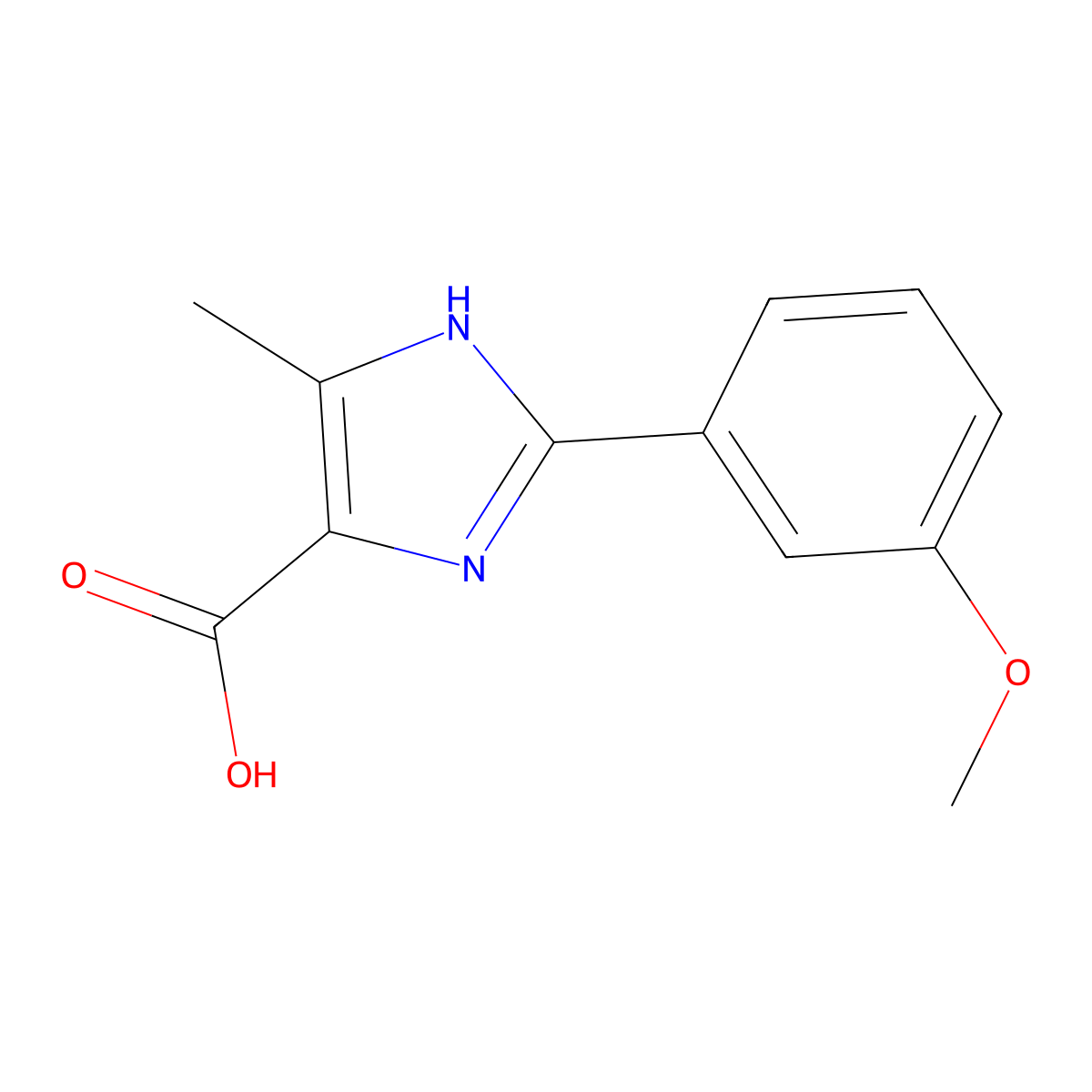 2-(3-methoxyphenyl)-5-methyl-1H-imidazole-4-carboxylic acid molecular structure, CAS 1048920-48-4