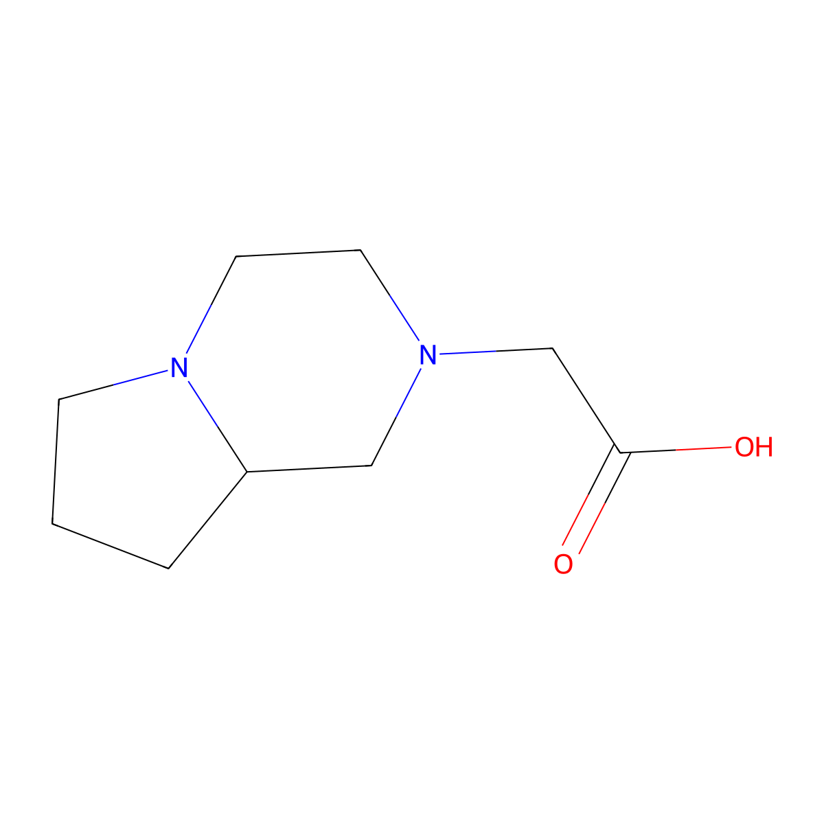 2-{Octahydropyrrolo[1,2-a]pyrazin-2-yl}acetic acid molecular structure, CAS 1048920-83-7