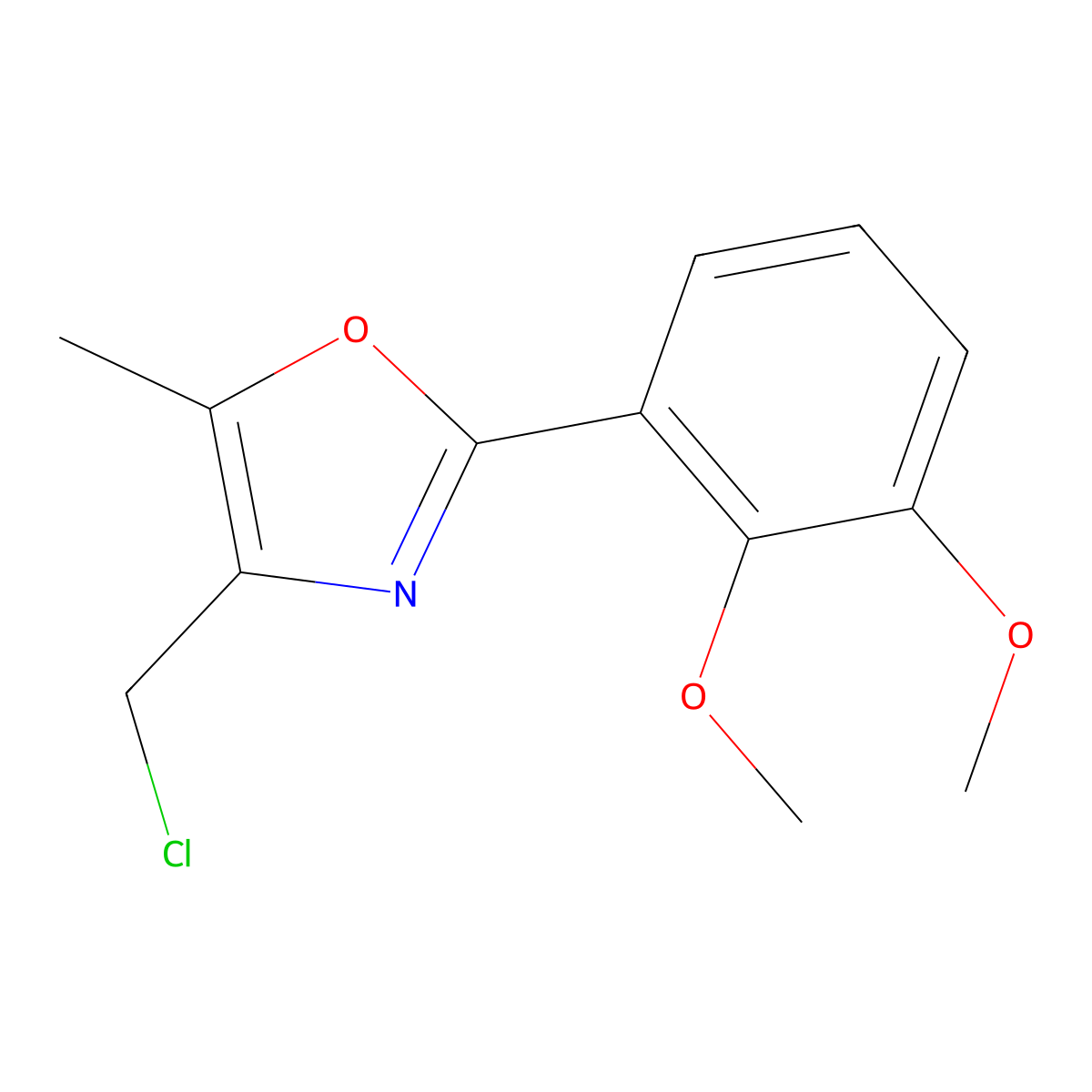4-(Chloromethyl)-2-(2,3-dimethoxyphenyl)-5-methyl-1,3-oxazole molecular structure, CAS 1048920-87-1