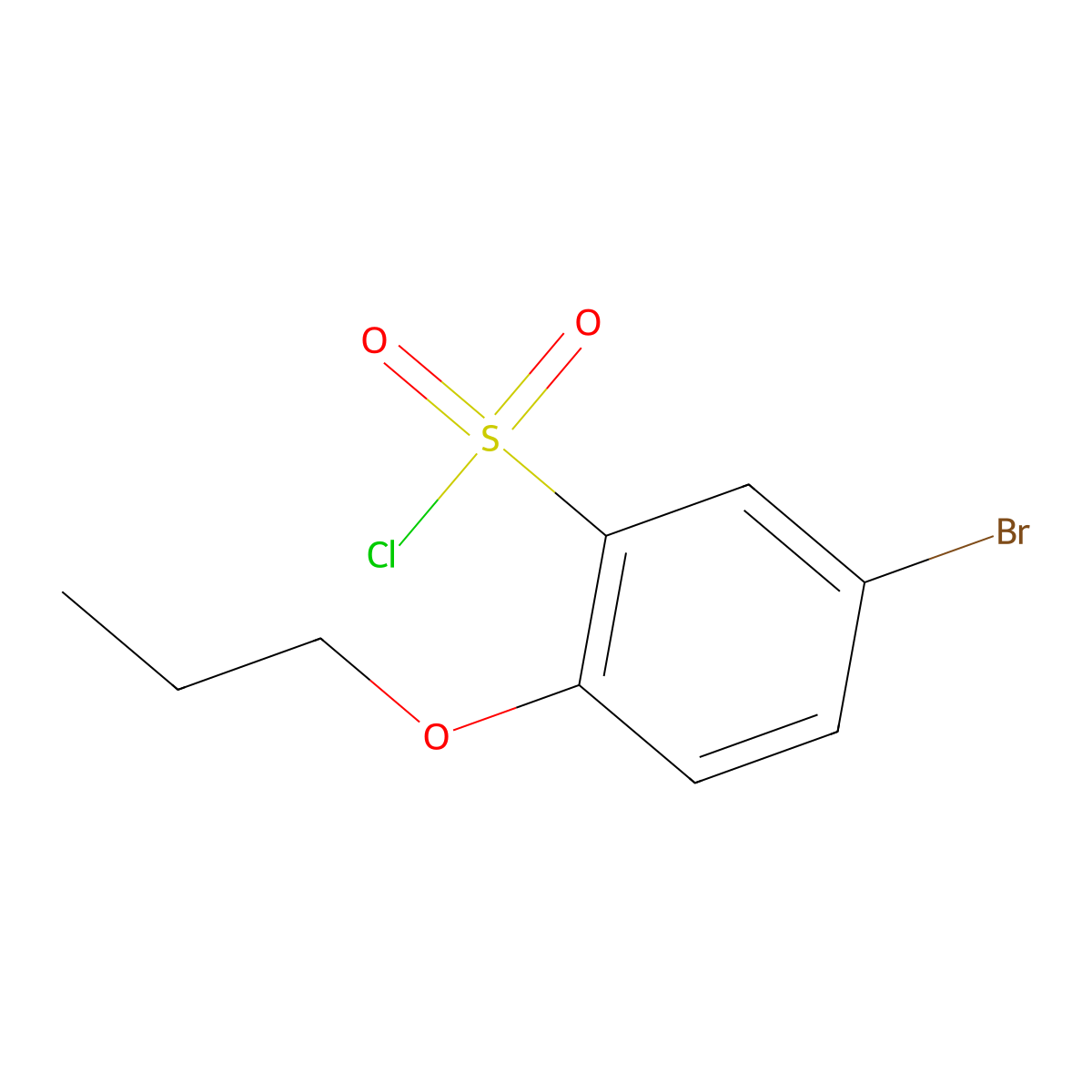 5-Bromo-2-propoxybenzene-1-sulfonyl chloride molecular structure, CAS 1048921-25-0