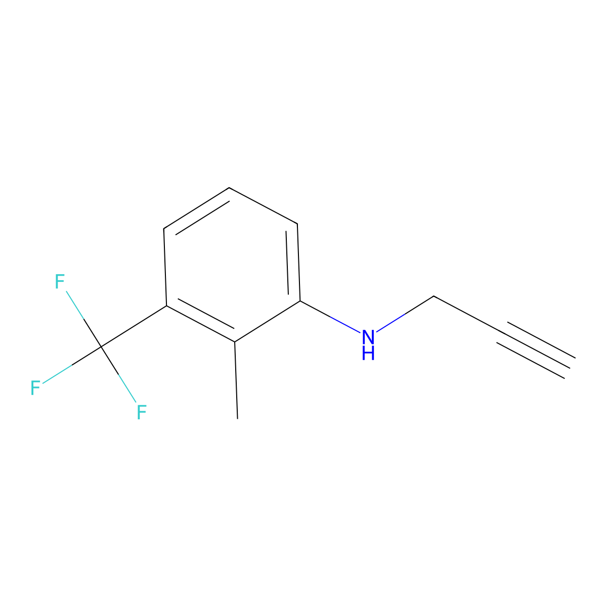 (2-Methyl-3-trifluoromethyl-phenyl)-prop-2-ynyl-amine molecular structure, CAS 1048922-06-0