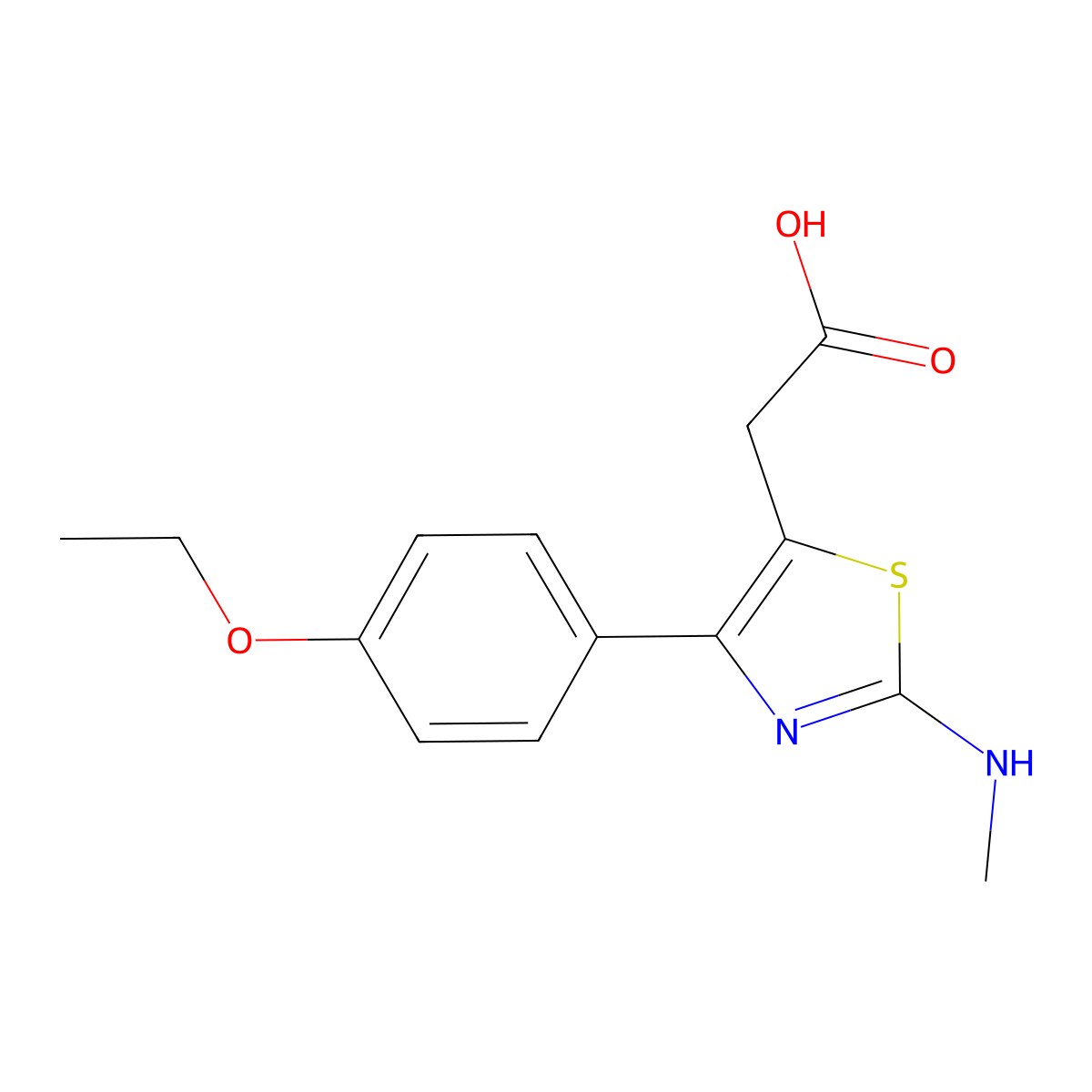 [4-(4-Ethoxy-phenyl)-2-methylamino-thiazol-5-yl]-acetic acid molecular structure, CAS 1048922-37-7