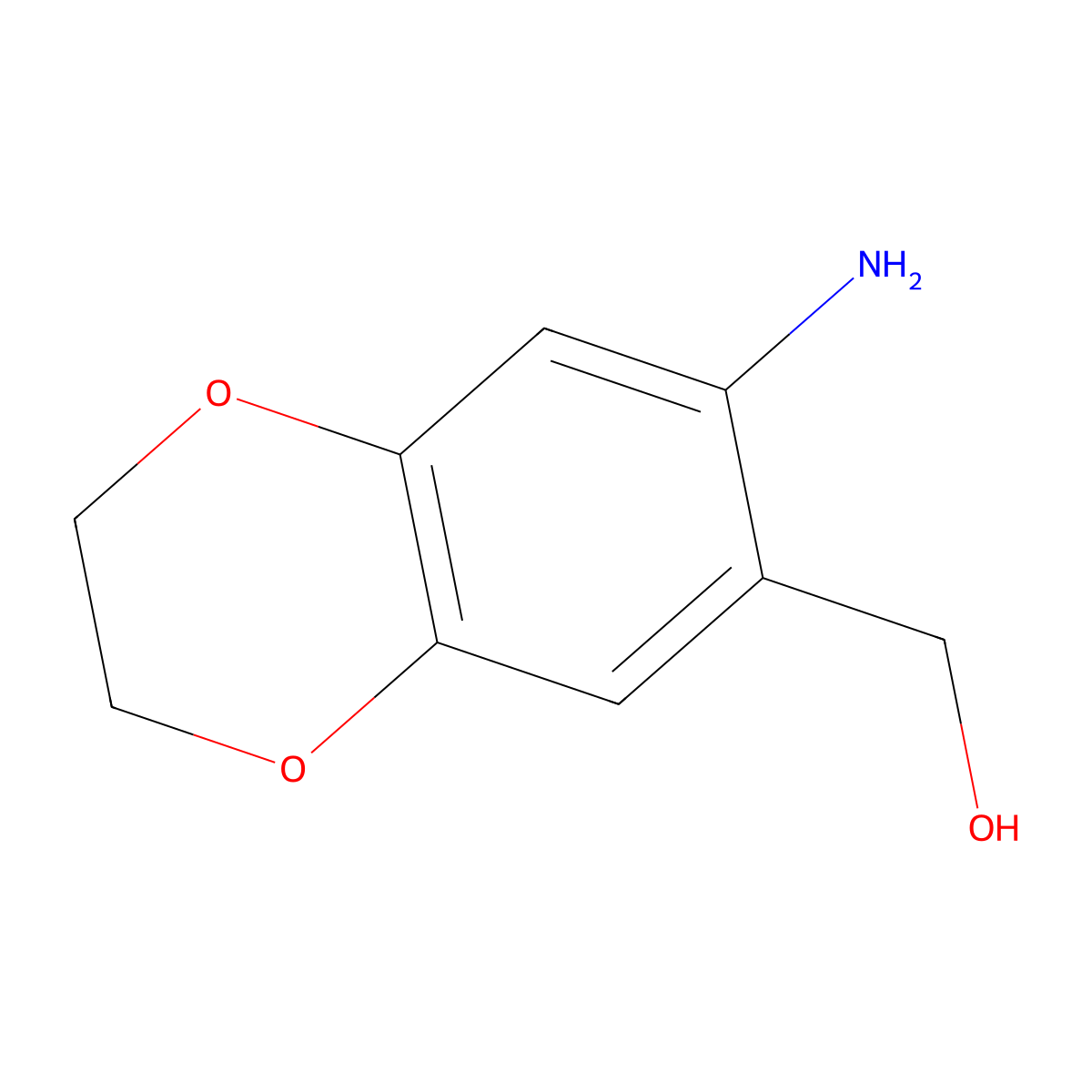 (7-Amino-2,3-dihydro-benzo[1,4]dioxin-6-YL)-methanol molecular structure, CAS 1048922-42-4