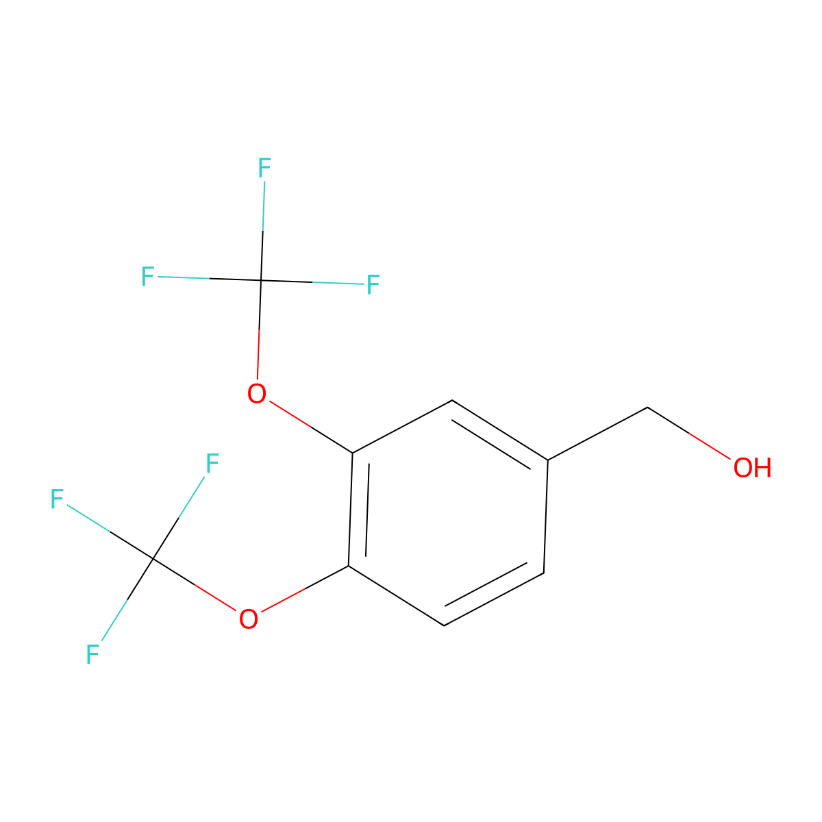 3,4-Bis(trifluoromethoxy)benzyl alcohol molecular structure, CAS 1048922-46-8