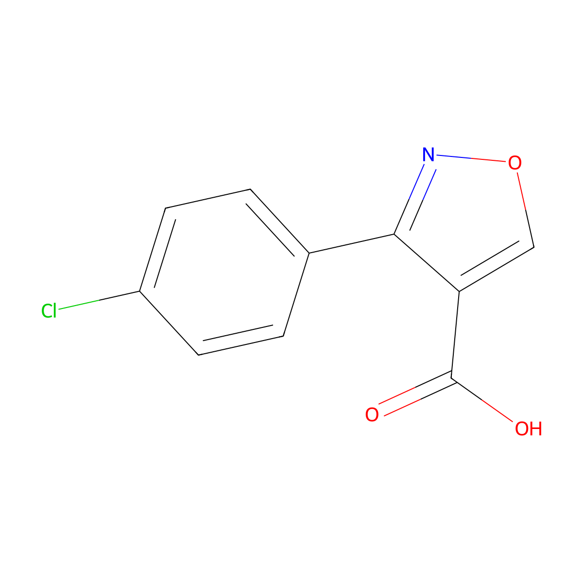 3-(4-Chlorophenyl)-1,2-oxazole-4-carboxylic acid molecular structure, CAS 1048922-51-5