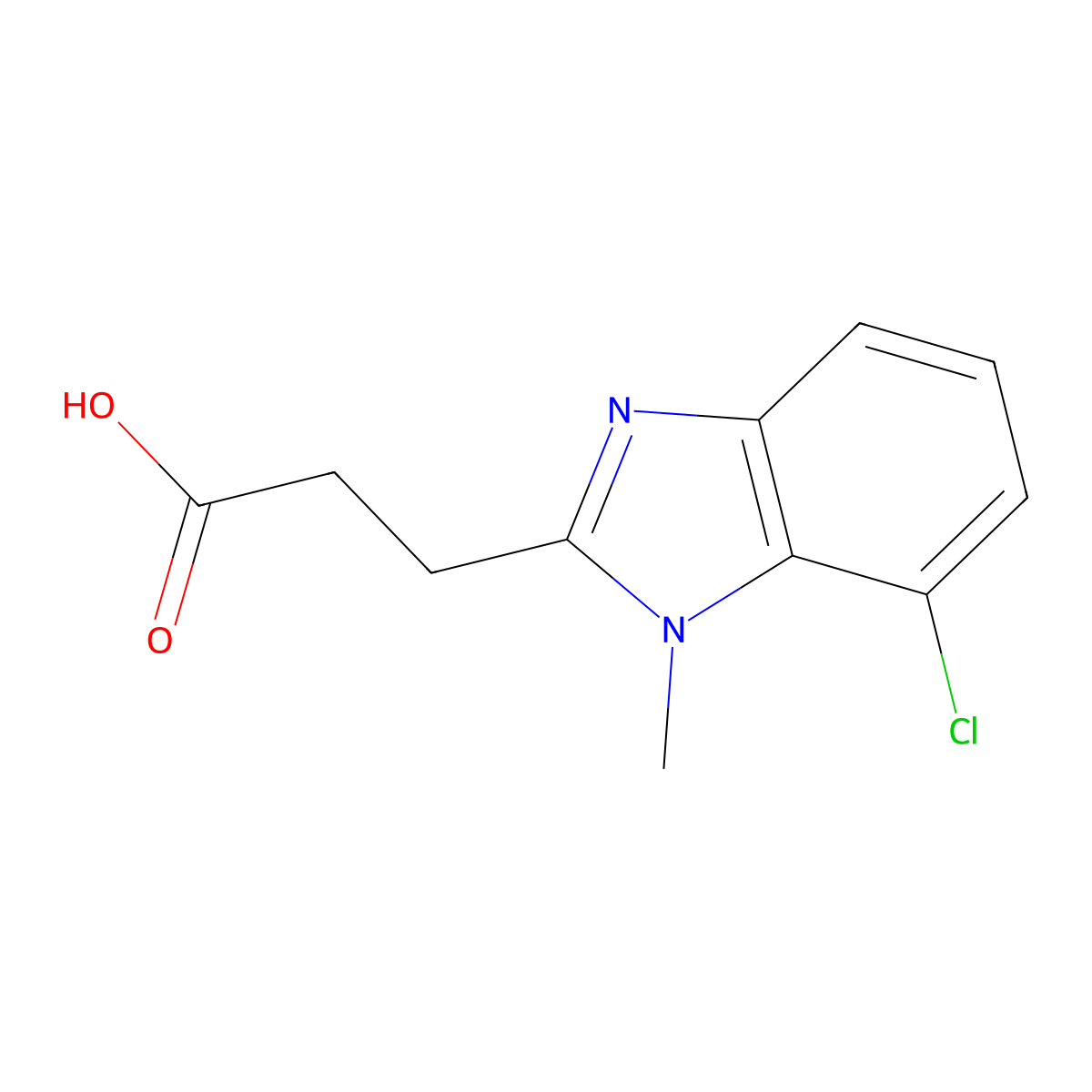 3-(7-Chloro-1-methyl-1H-benzoimidazol-2-yl)-propionic acid molecular structure, CAS 1048922-55-9
