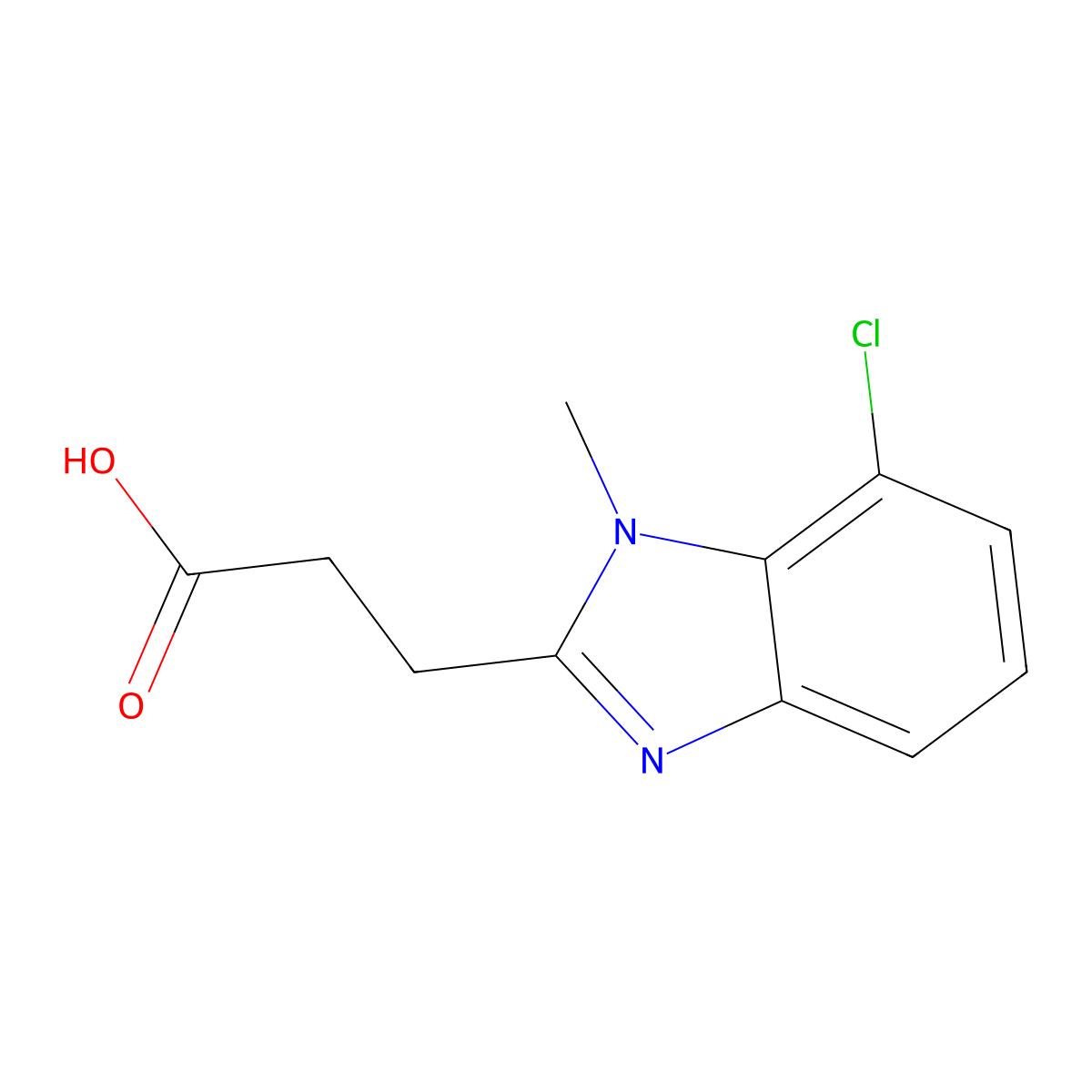 3-(7-Chloro-1-methyl-1H-benzoimidazol-2-yl)-propionic acid molecular structure, CAS 1048922-55-9