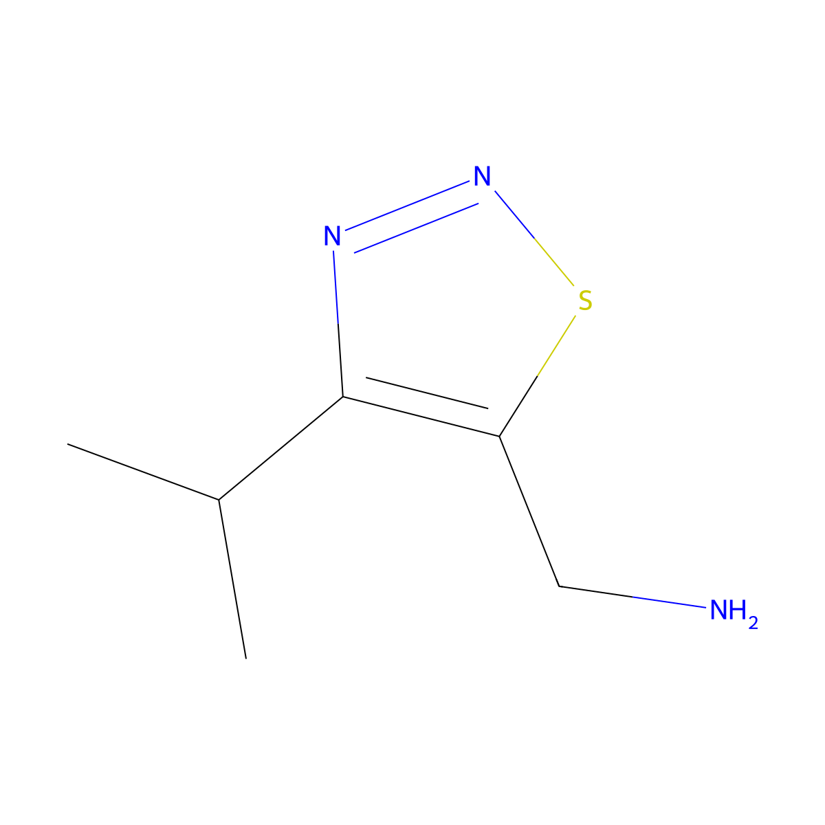 (4-Isopropyl-1,2,3-thiadiazol-5-yl)methanamine molecular structure, CAS 1048922-63-9