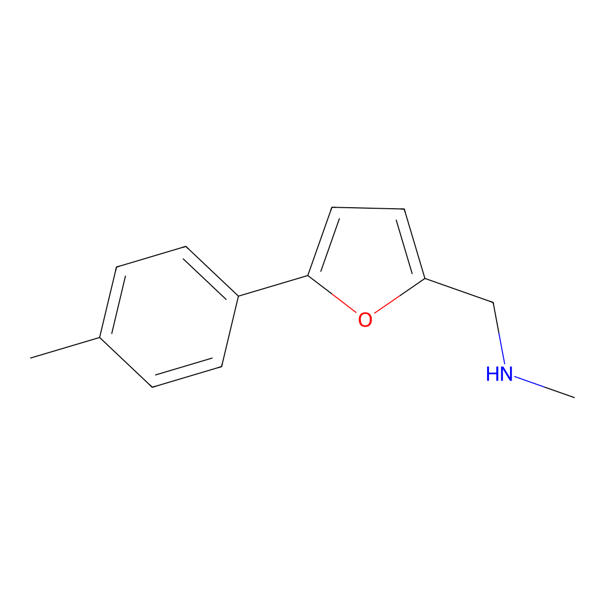 N-Methyl-5-(4-methylphenyl)-2-furanmethanamine molecular structure, CAS 1048922-65-1