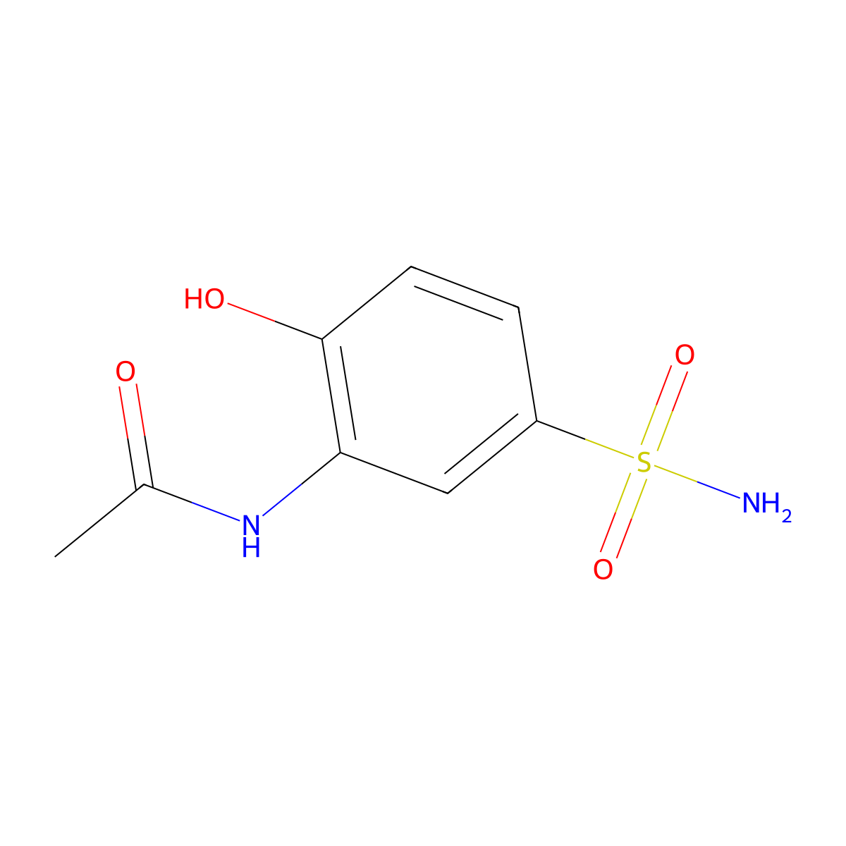 N-(2-hydroxy-5-sulfamoylphenyl)acetamide molecular structure, CAS 104893-22-3