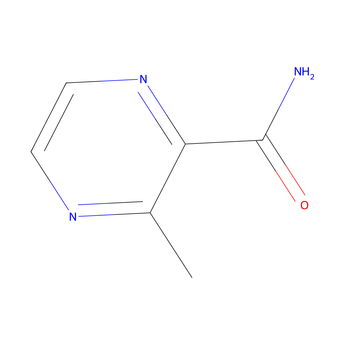 3-Methylpyrazine-2-carboxamide molecular structure, CAS 104893-52-9