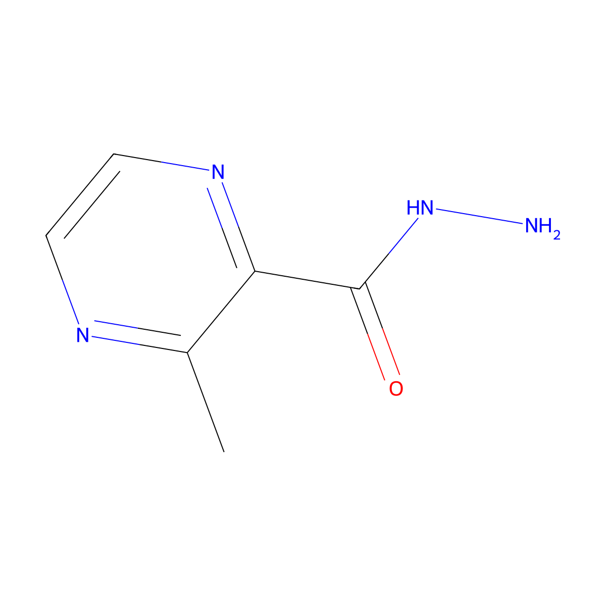 3-Methylpyrazine-2-carbohydrazide molecular structure, CAS 104893-68-7