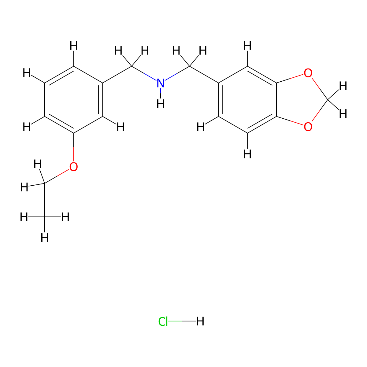 1-(Benzo[d][1,3]dioxol-5-yl)-N-(3-ethoxybenzyl)methanamine hydrochloride molecular structure, CAS 1048947-19-8