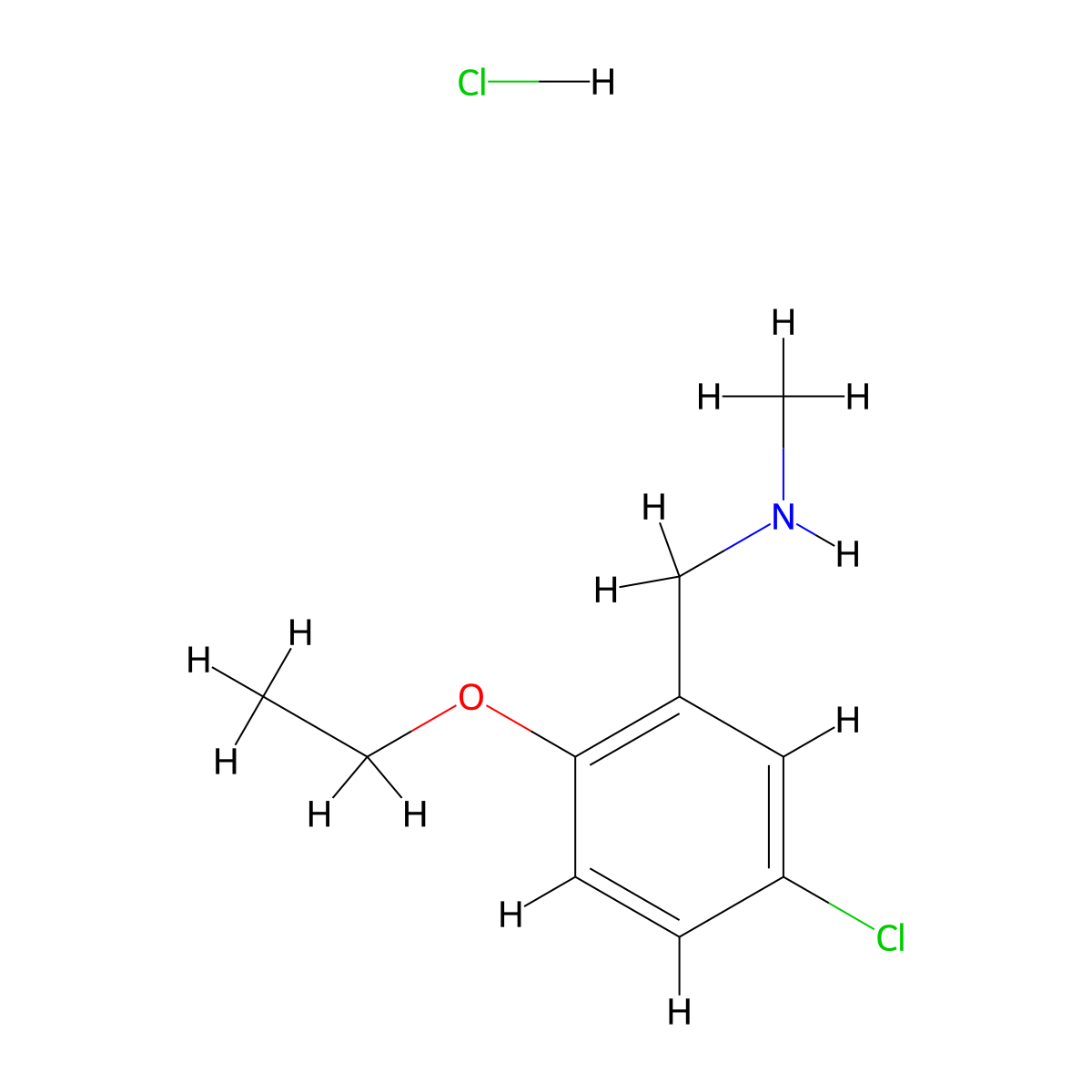 (5-Chloro-2-ethoxybenzyl)methylamine hydrochloride molecular structure, CAS 1048947-97-2