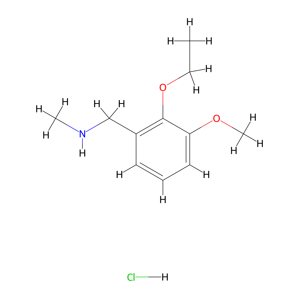 (2-Ethoxy-3-methoxybenzyl)methylamine hydrochloride molecular structure, CAS 1048947-99-4