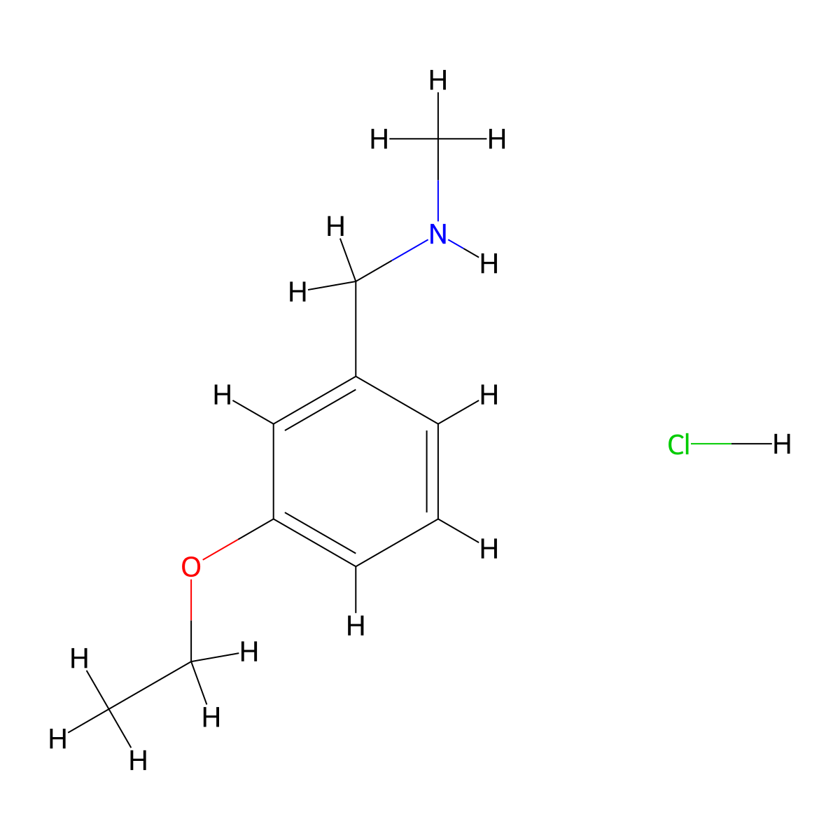 (3-Ethoxybenzyl)methylamine hydrochloride molecular structure, CAS 1048948-00-0