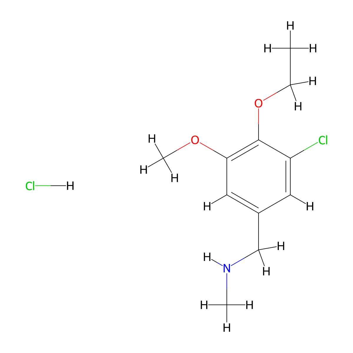 1-(3-chloro-4-ethoxy-5-methoxyphenyl)-N-methylmethanamine;hydrochloride molecular structure, CAS 1048948-01-1