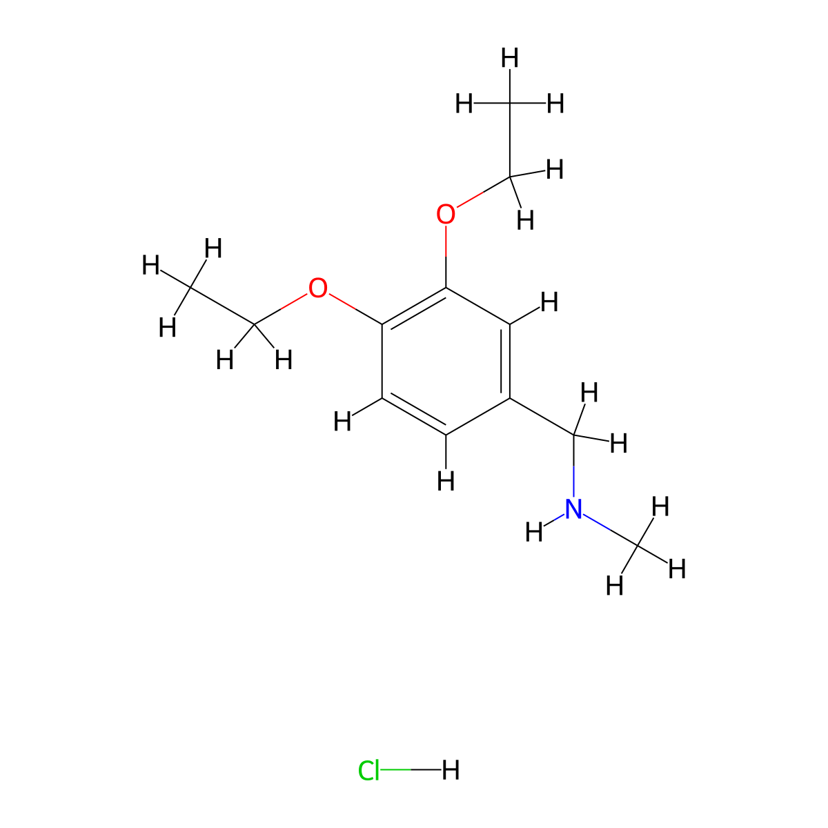 1-(3,4-diethoxyphenyl)-N-methylmethanamine hydrochloride molecular structure, CAS 1048948-02-2