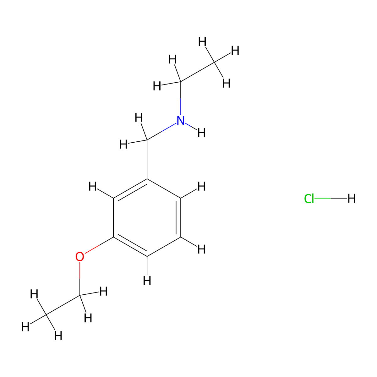 N-(3-Ethoxybenzyl)ethanamine hydrochloride molecular structure, CAS 1048948-05-5