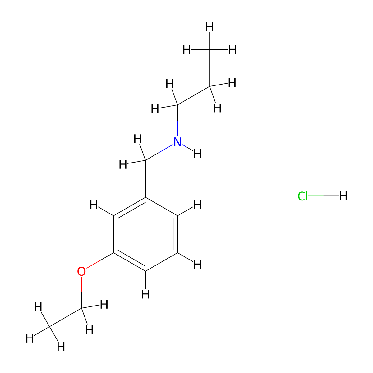 N-(3-Ethoxybenzyl)-1-propanamine hydrochloride molecular structure, CAS 1048948-08-8