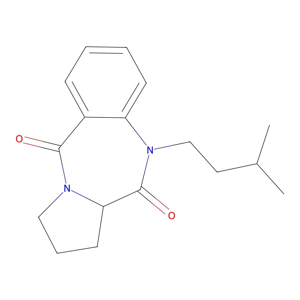 10-(3-methylbutyl)-2,3-dihydro-1H-pyrrolo[2,1-c][1,4]benzodiazepine-5,11(10H,11aH)-dione molecular structure, CAS 1048957-23-8