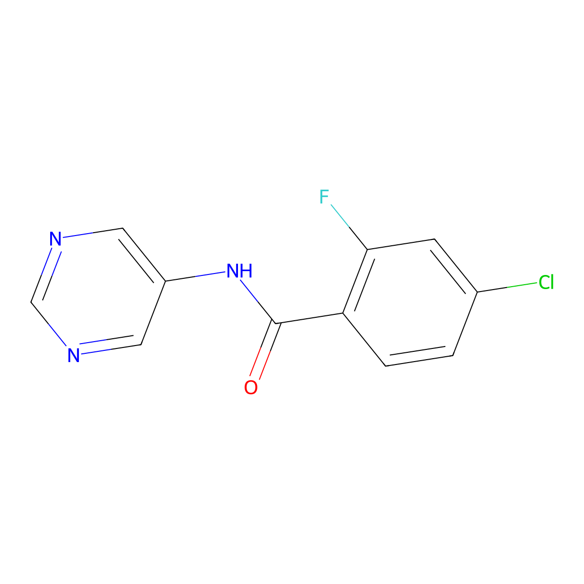 Benzamide,4-chloro-2-fluoro-n-5-pyrimidinyl- molecular structure, CAS 104896-26-6