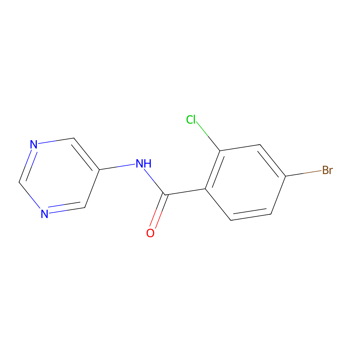 Benzamide,4-bromo-2-chloro-n-5-pyrimidinyl- molecular structure, CAS 104896-27-7