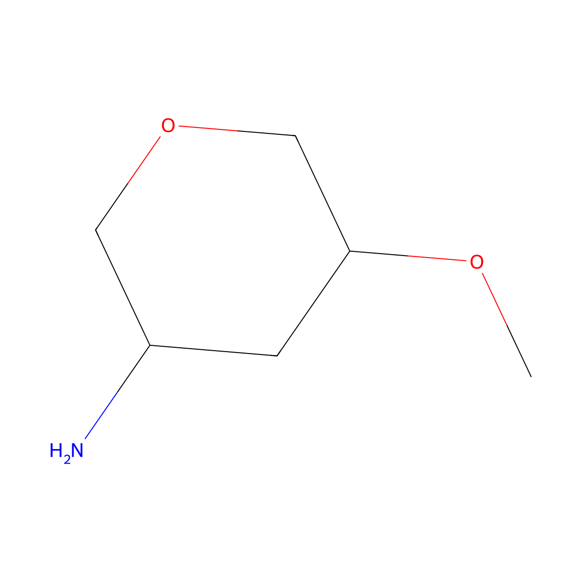 trans-5-Methoxy-tetrahydro-pyran-3-ylamine molecular structure, CAS 1048962-95-3