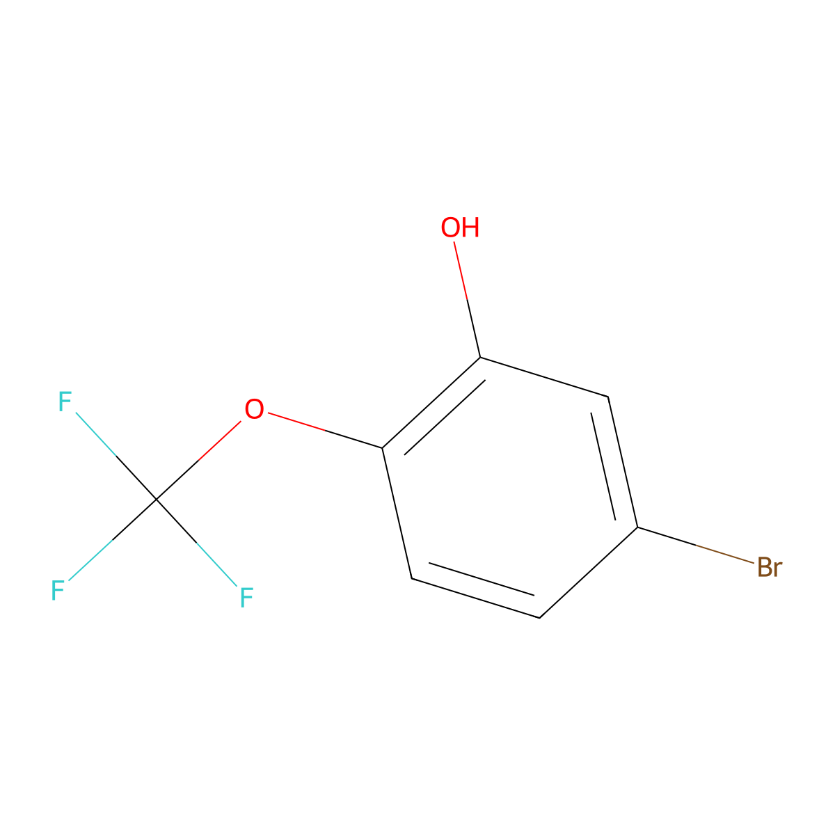 5-Bromo-2-(trifluoromethoxy)phenol molecular structure, CAS 1048963-39-8
