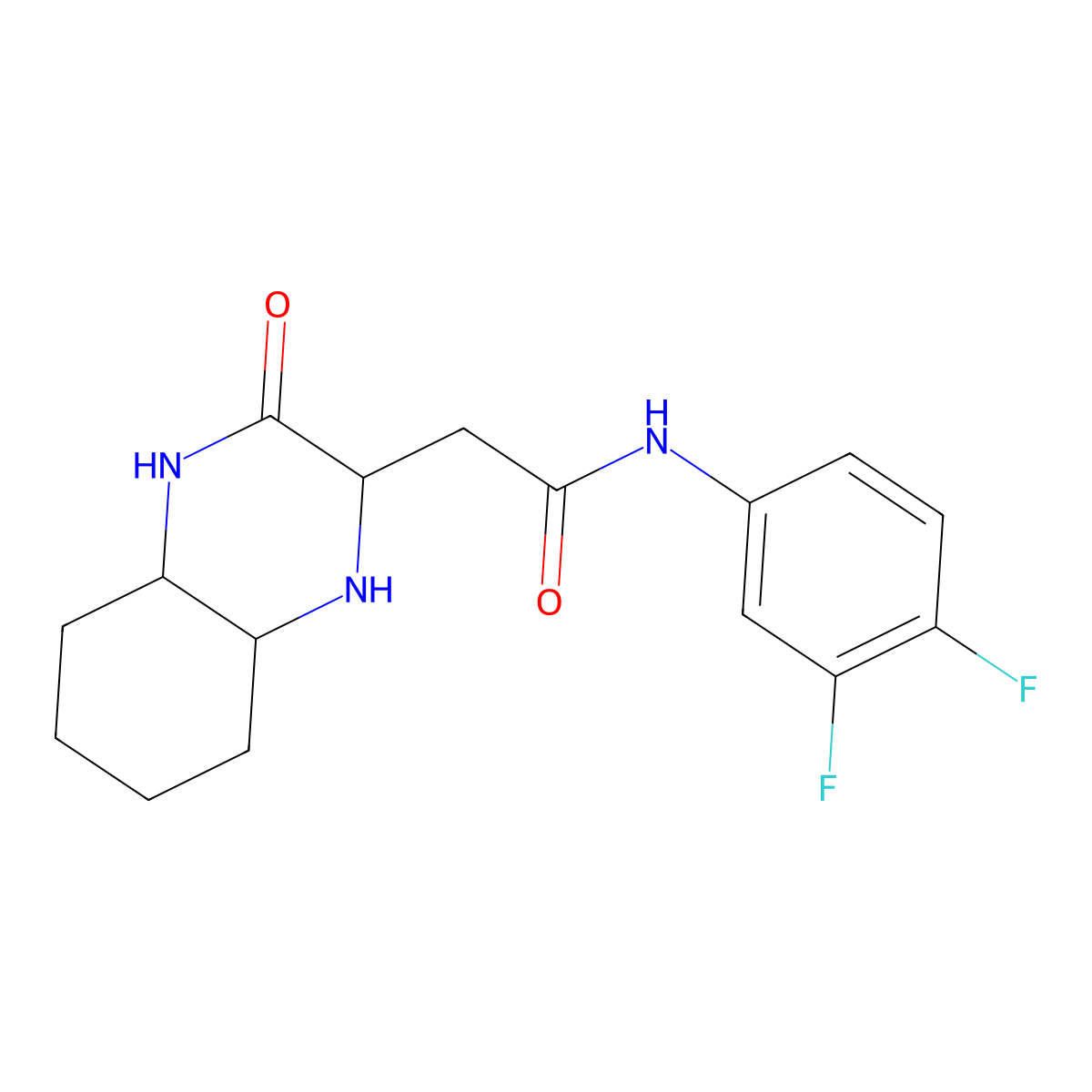 N-(3,4-difluorophenyl)-2-(3-oxodecahydroquinoxalin-2-yl)acetamide molecular structure, CAS 1048969-15-8