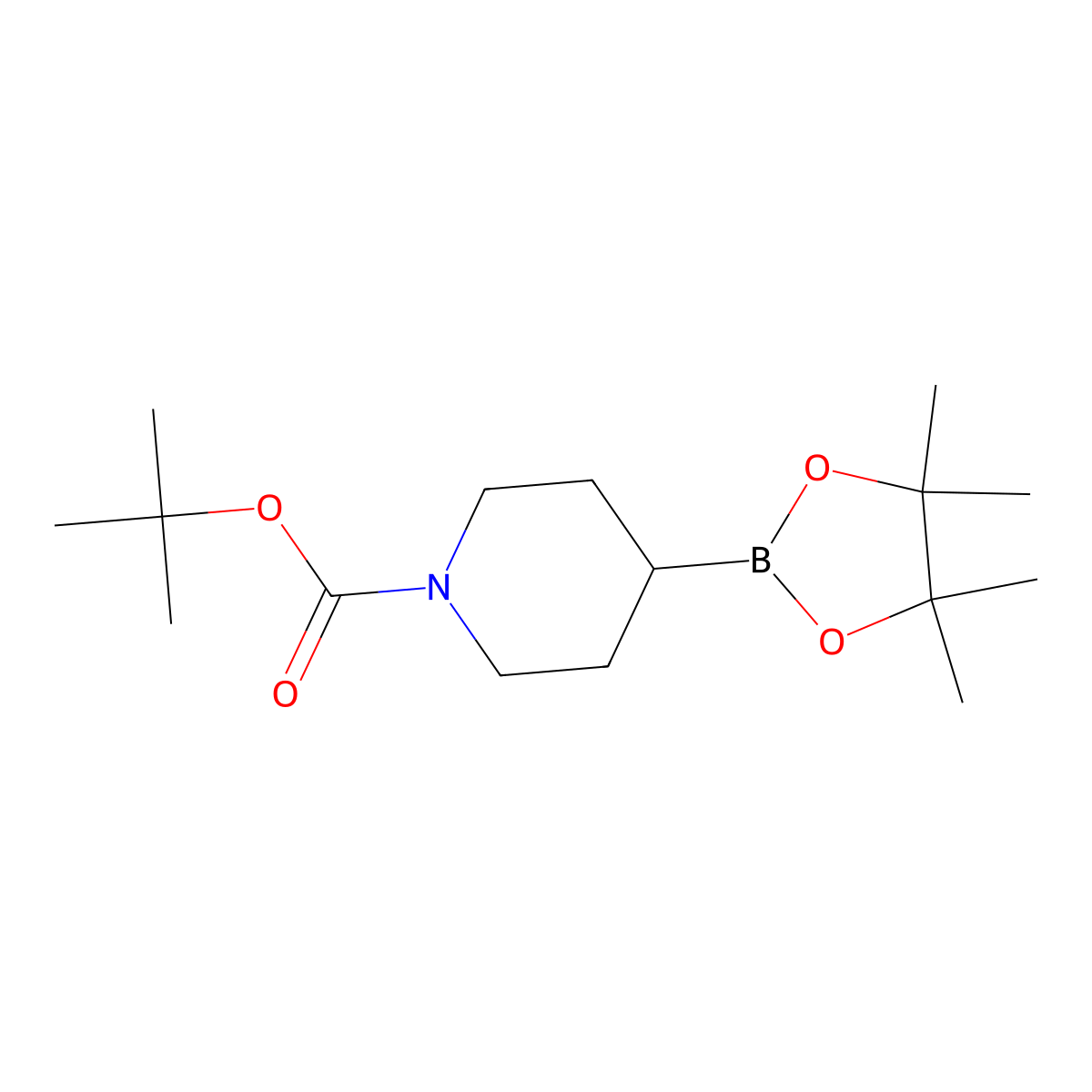 tert-Butyl 4-(4,4,5,5-tetramethyl-1,3,2-dioxaborolan-2-yl)piperidine-1-carboxylate molecular structure, CAS 1048970-17-7