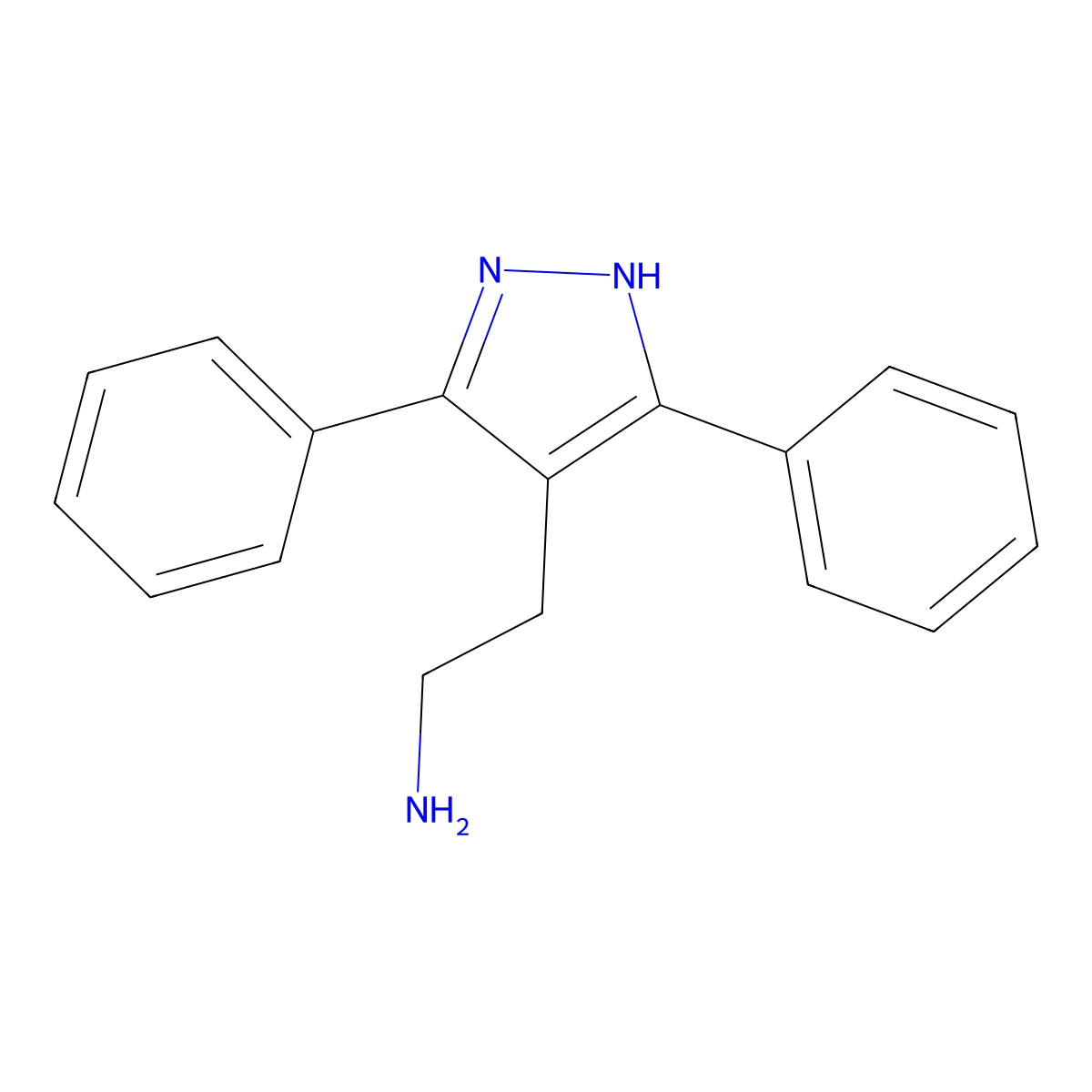 2-(3,5-diphenyl-1H-pyrazol-4-yl)ethan-1-amine molecular structure, CAS 1048972-72-0