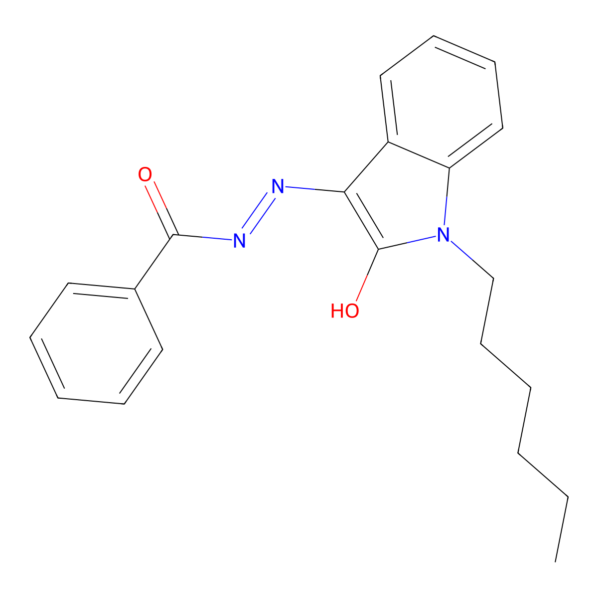 N'-(1-Hexyl-2-oxoindolin-3-ylidene)benzohydrazide molecular structure, CAS 1048973-47-2
