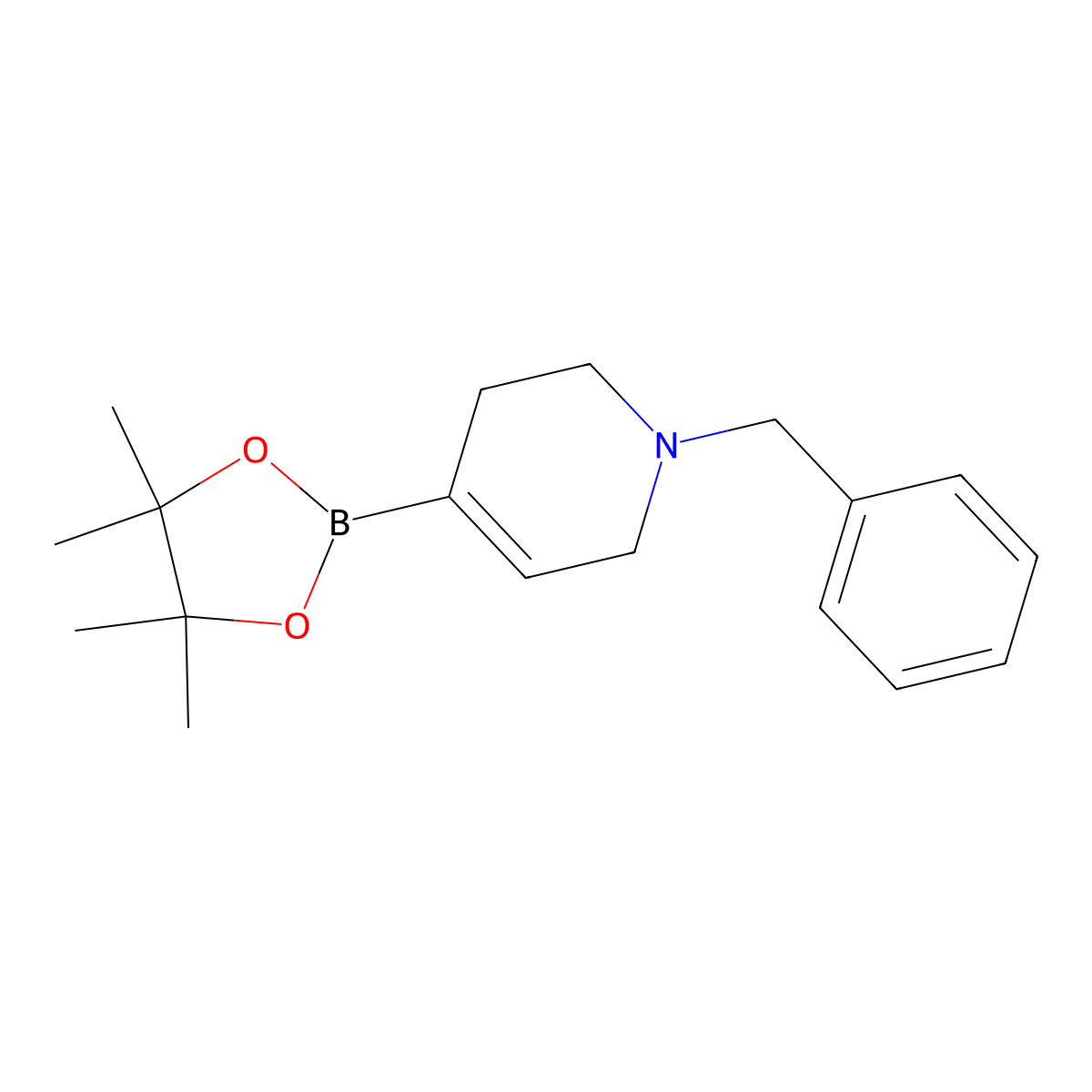 1-Benzyl-4-(4,4,5,5-tetramethyl-1,3,2-dioxaborolan-2-YL)-1,2,3,6-tetrahydropyridine molecular structure, CAS 1048976-83-5