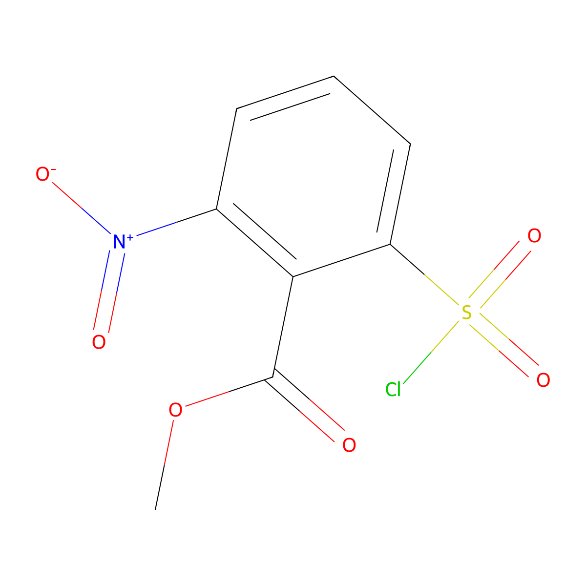 Methyl 2-(chlorosulfonyl)-6-nitrobenzoate molecular structure, CAS 104898-55-7