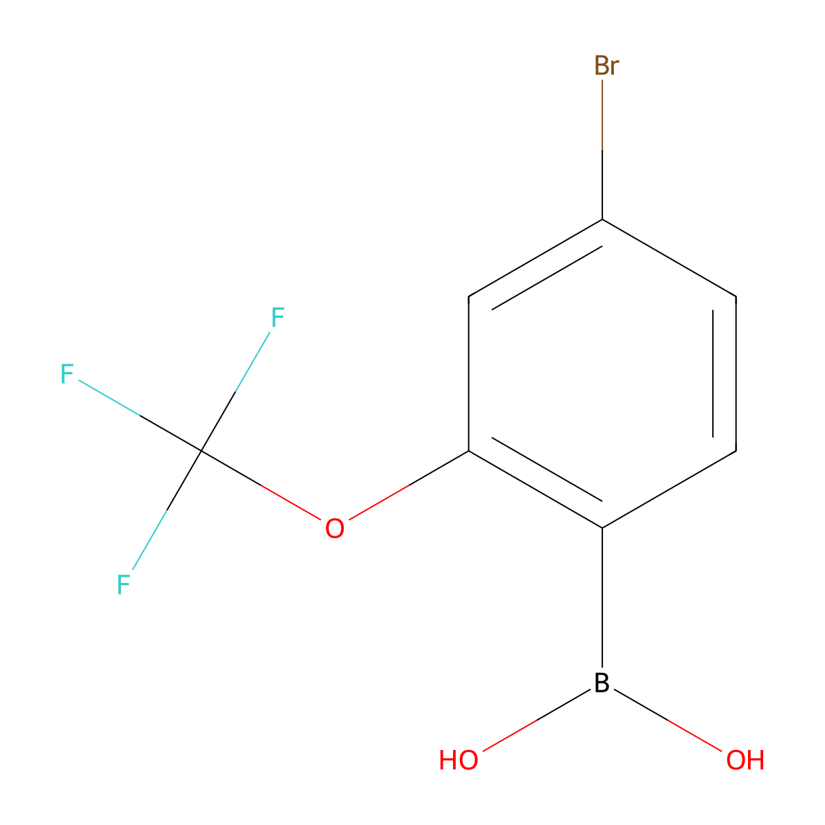 4-Bromo-2-(trifluoromethoxy)phenylboronic acid molecular structure, CAS 1048990-22-2