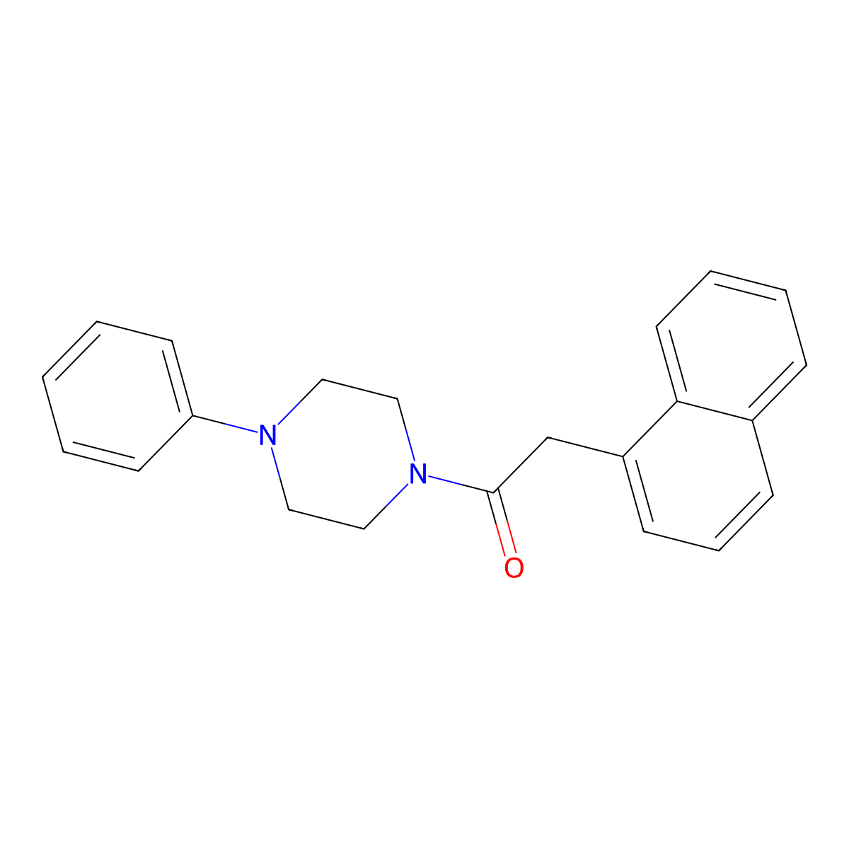 2-(Naphthalen-1-yl)-1-(4-phenylpiperazin-1-yl)ethanone molecular structure, CAS 1049-32-7
