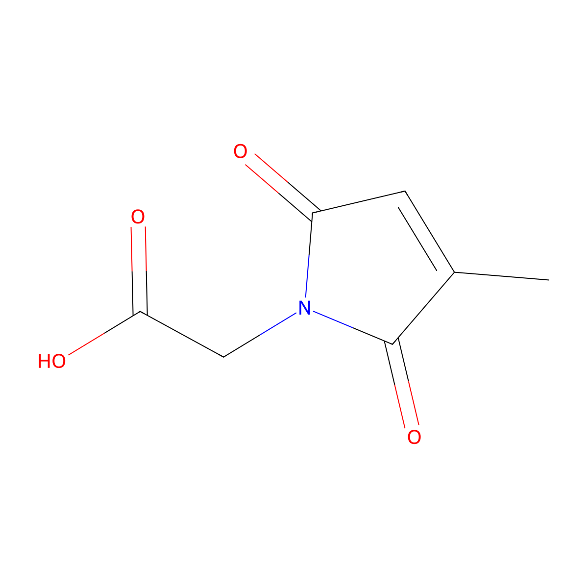 2-(3-methyl-2,5-dioxo-2,5-dihydro-1H-pyrrol-1-yl)acetic acid molecular structure, CAS 10490-20-7