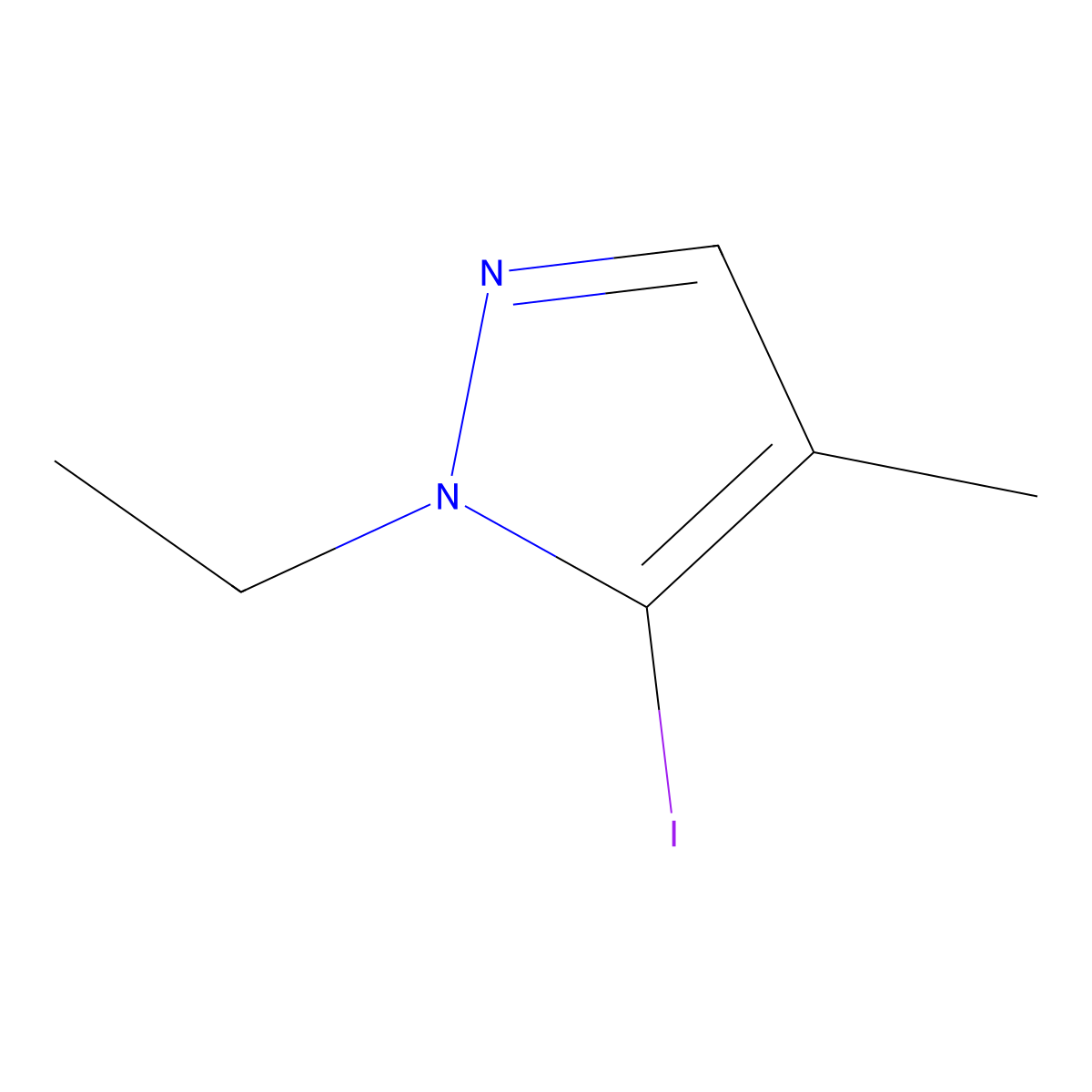 1-ethyl-5-iodo-4-methyl-1H-pyrazole molecular structure, CAS 1049001-60-6