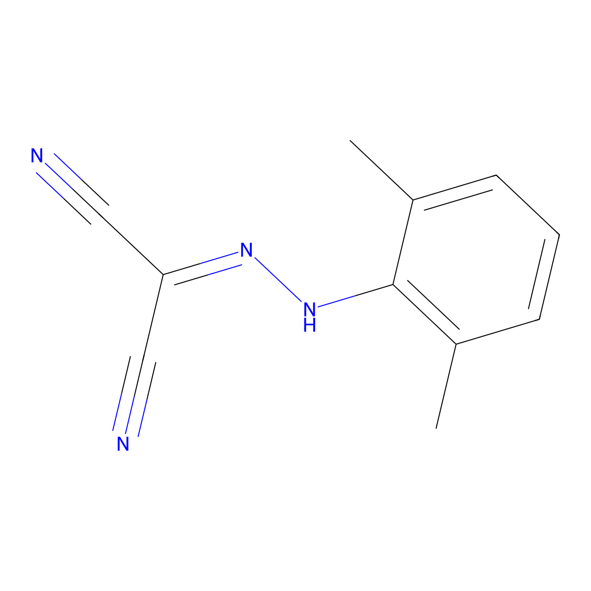 2-[(2,6-Dimethylphenyl)hydrazinylidene]propanedinitrile molecular structure, CAS 104901-18-0