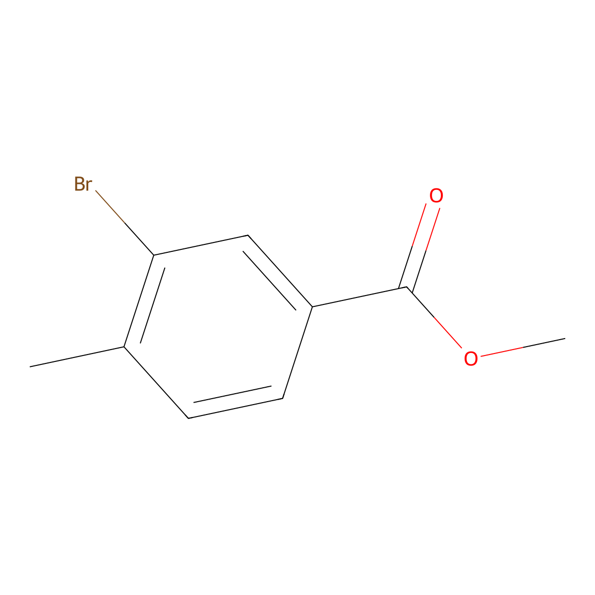 Methyl 3-bromo-4-methylbenzoate molecular structure, CAS 104901-43-1
