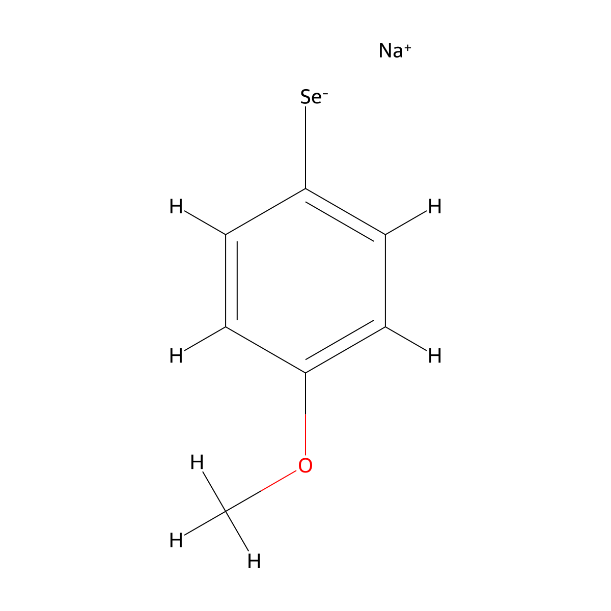 p-Methoxybenzeneselenol, sodium salt molecular structure, CAS 104901-59-9