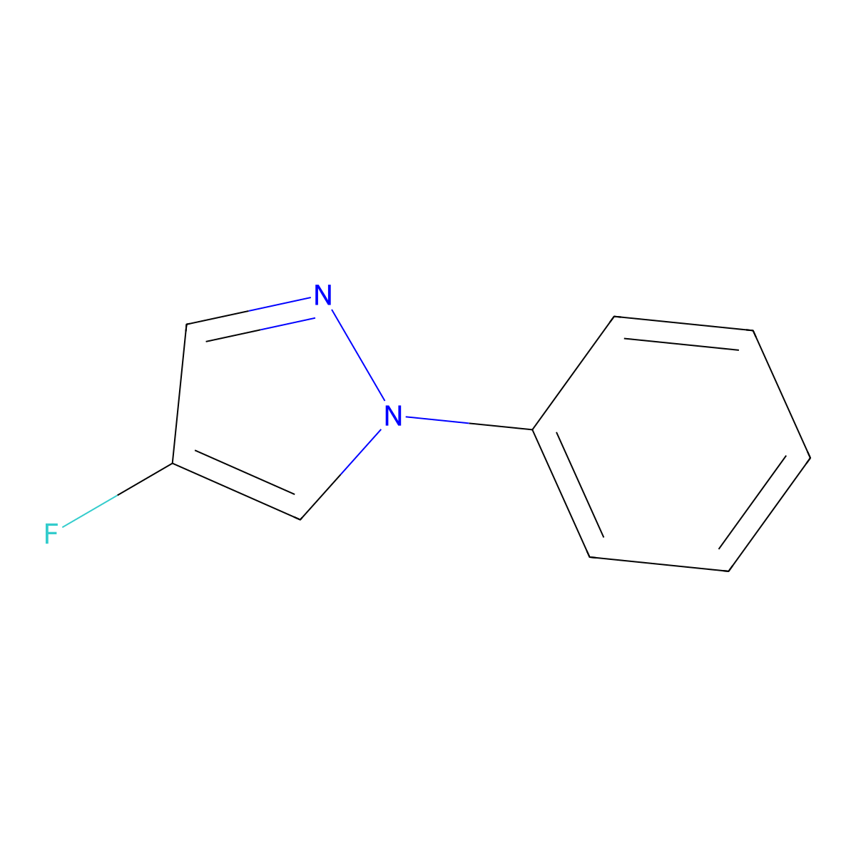 4-Fluoro-1-phenyl-1H-pyrazole molecular structure, CAS 1049010-89-0
