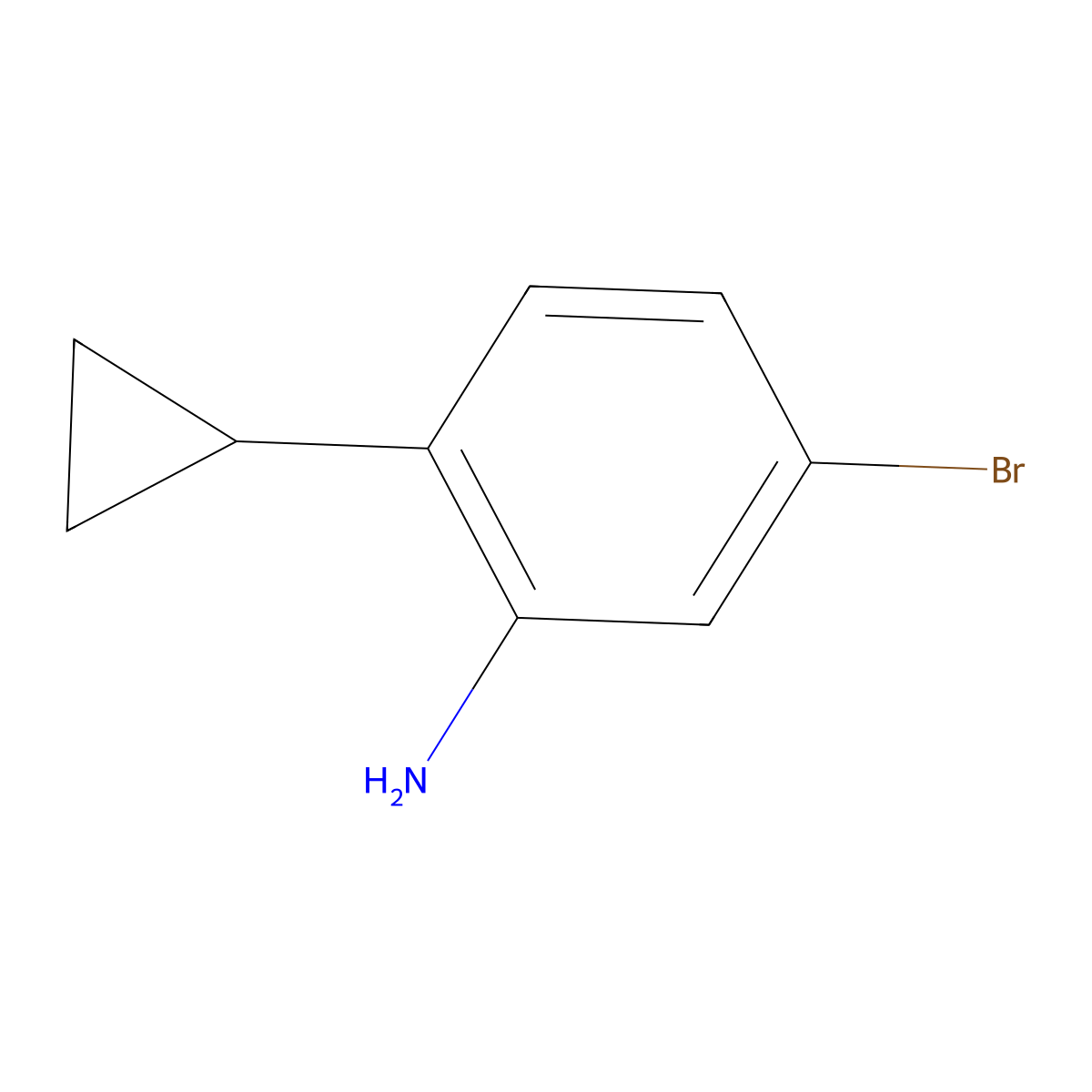 5-Bromo-2-cyclopropylaniline molecular structure, CAS 104902-31-0