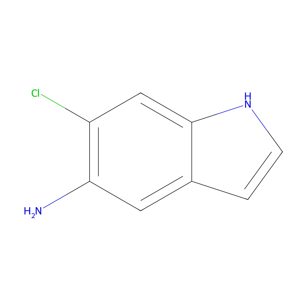 6-chloro-1H-indol-5-amine molecular structure, CAS 1049022-23-2