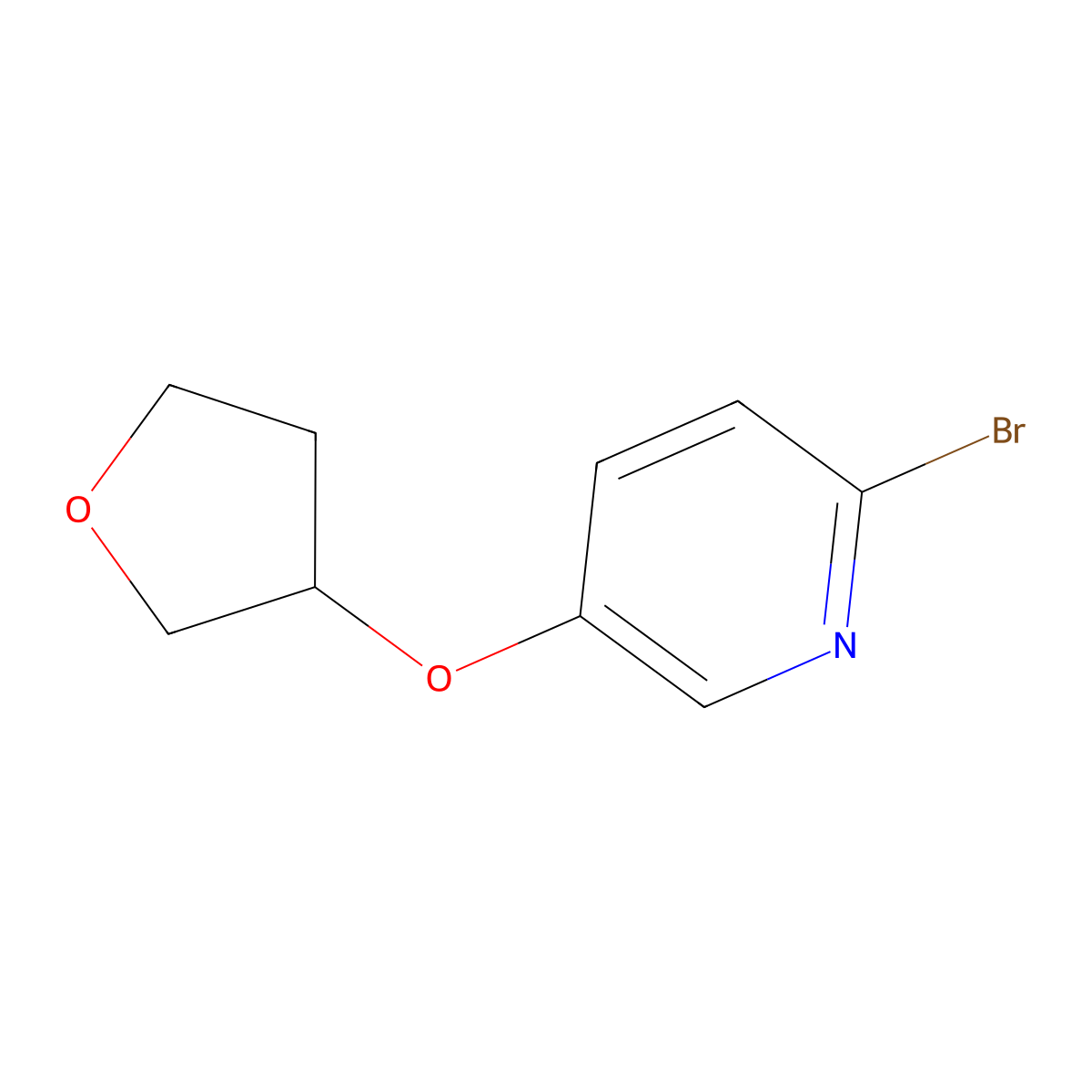 2-Bromo-5-((tetrahydrofuran-3-yl)oxy)pyridine molecular structure, CAS 1049023-84-8