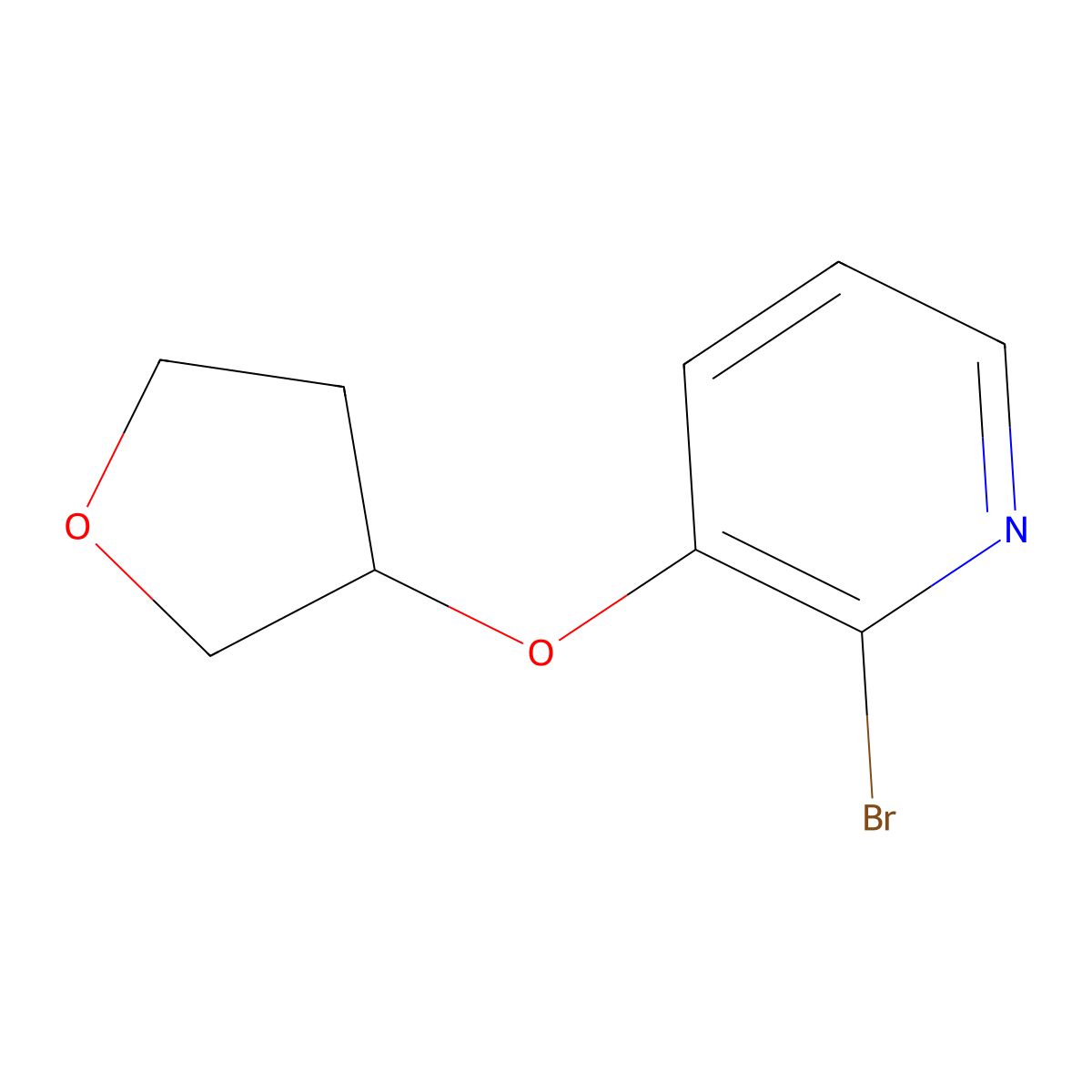 2-Bromo-3-((tetrahydrofuran-3-yl)oxy)pyridine molecular structure, CAS 1049023-88-2