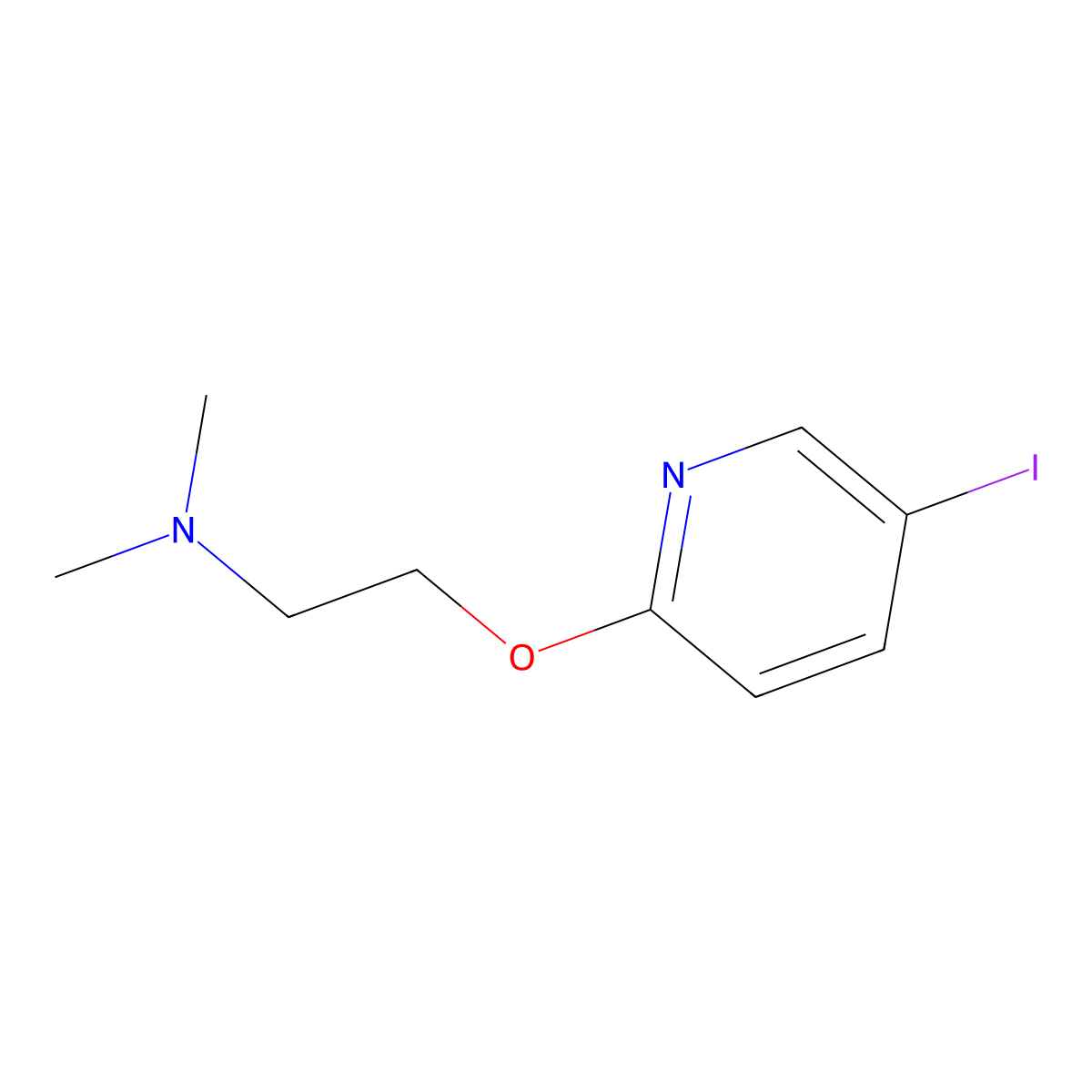 {2-[(5-Iodopyridin-2-yl)oxy]ethyl}dimethylamine molecular structure, CAS 1049024-13-6